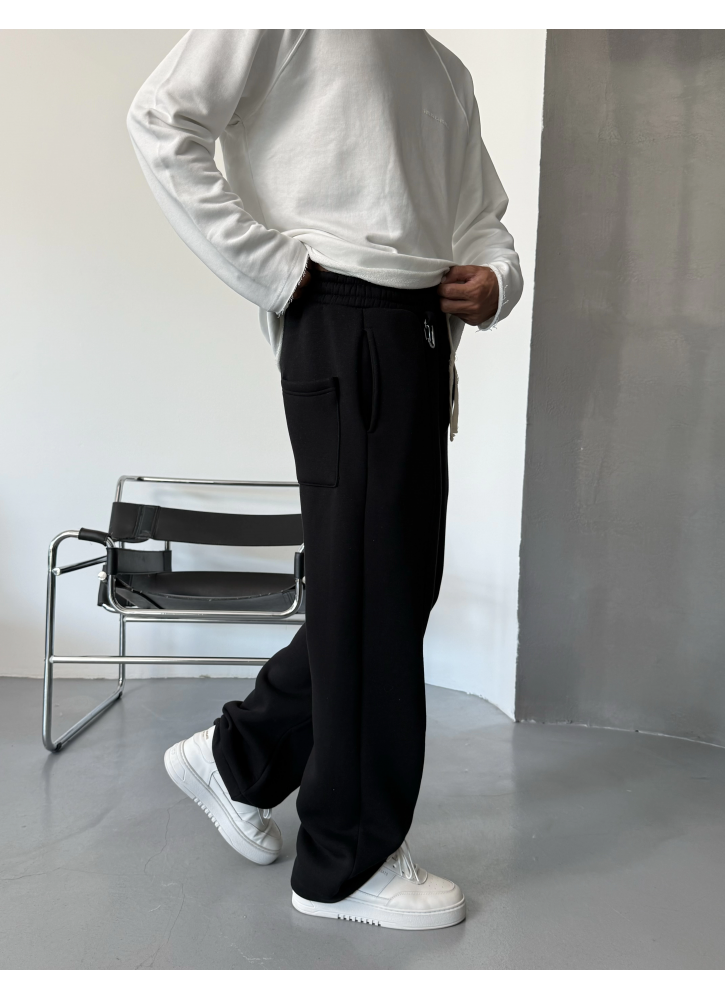 Black Detail Loose Fit Baggy Tracksuit