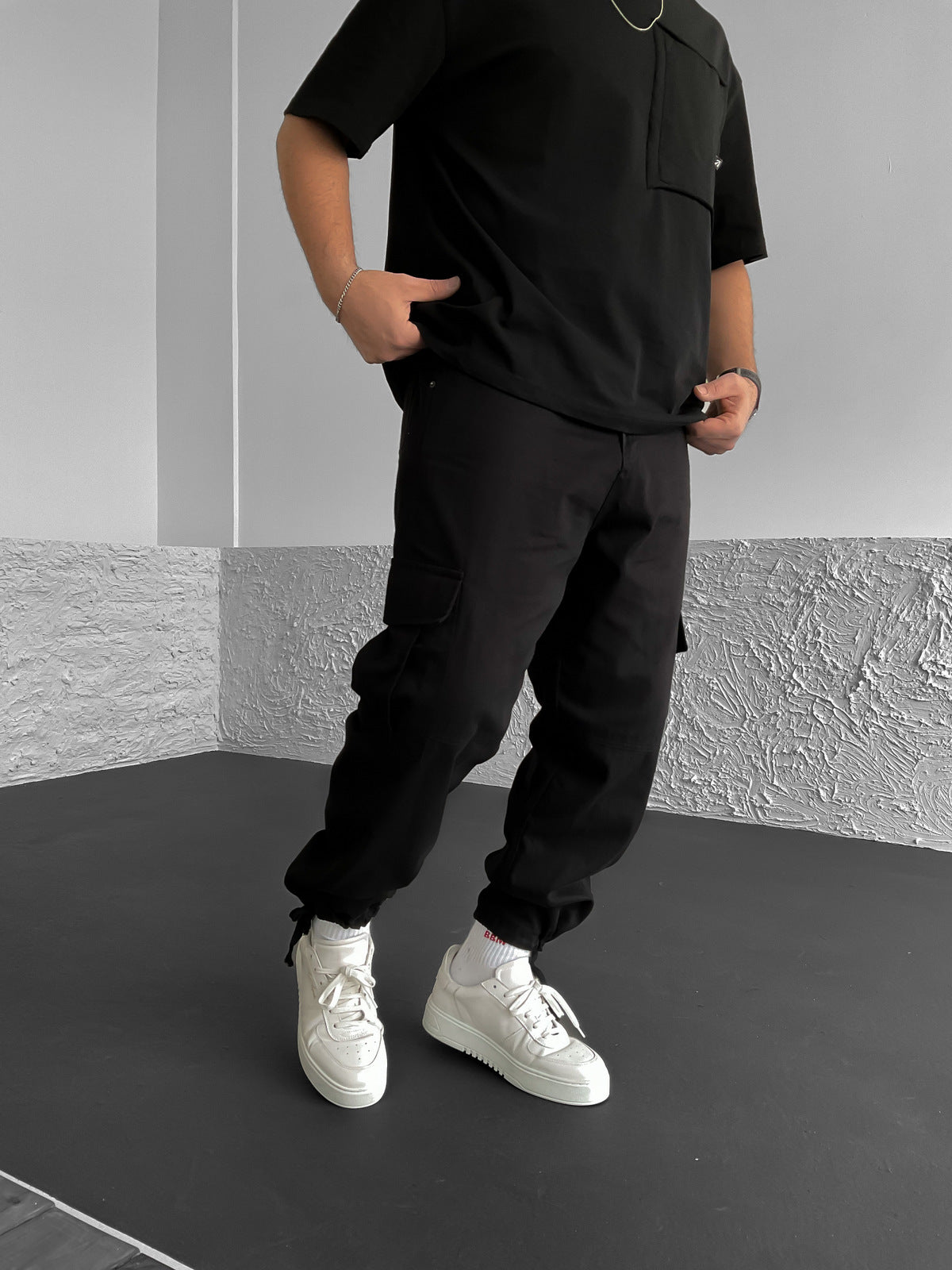 Black Cargo Trousers
