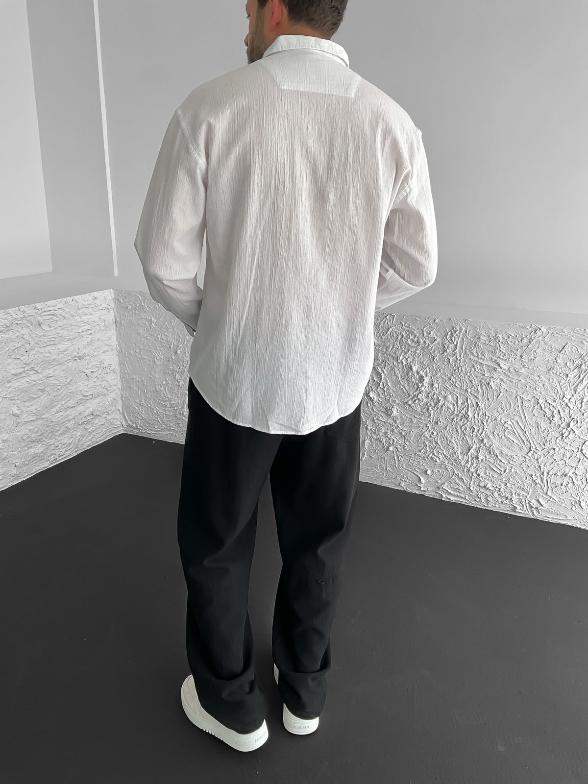 White Pocketed Linen Shirt