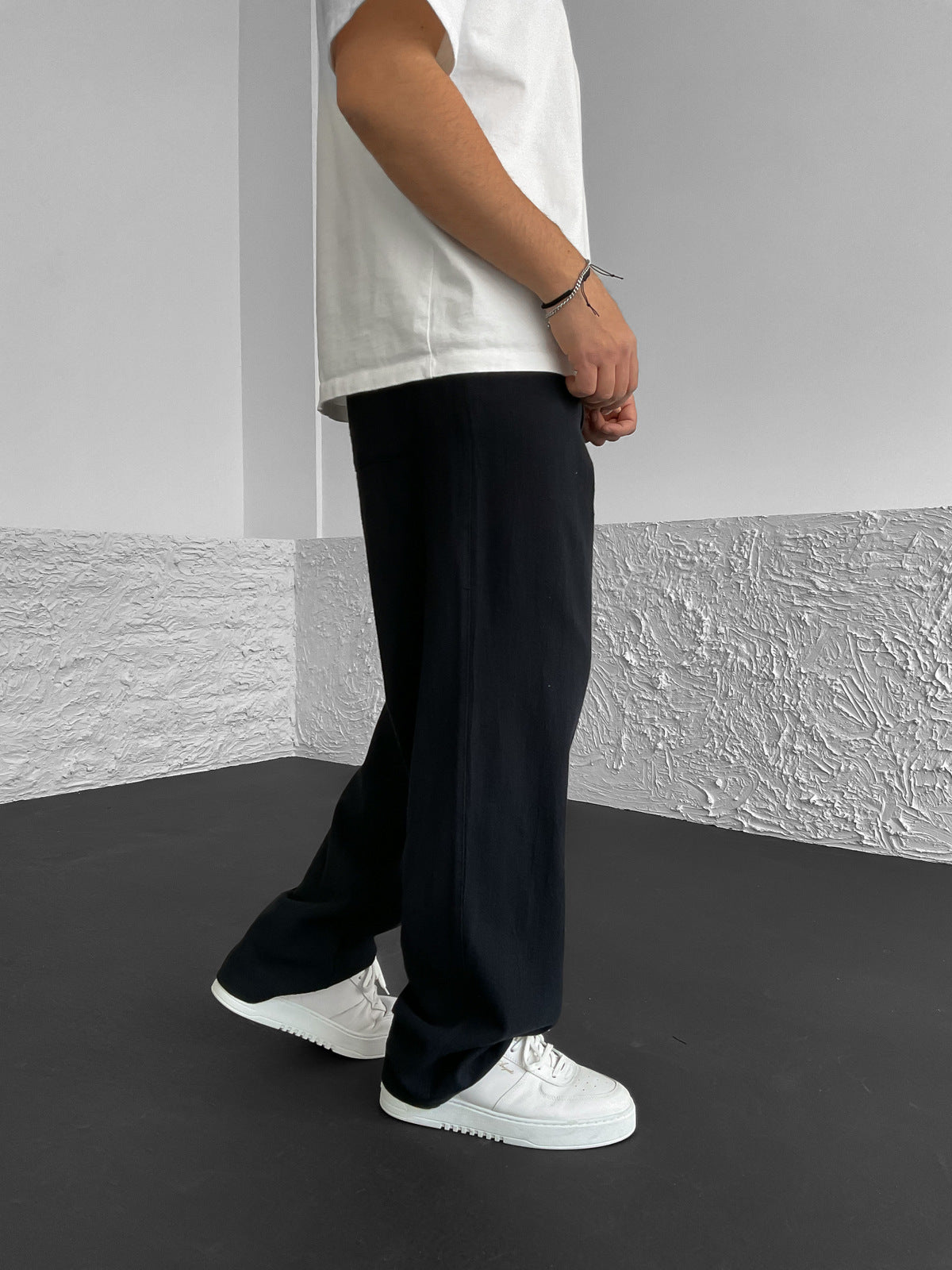 Black Baggy Linen Trousers