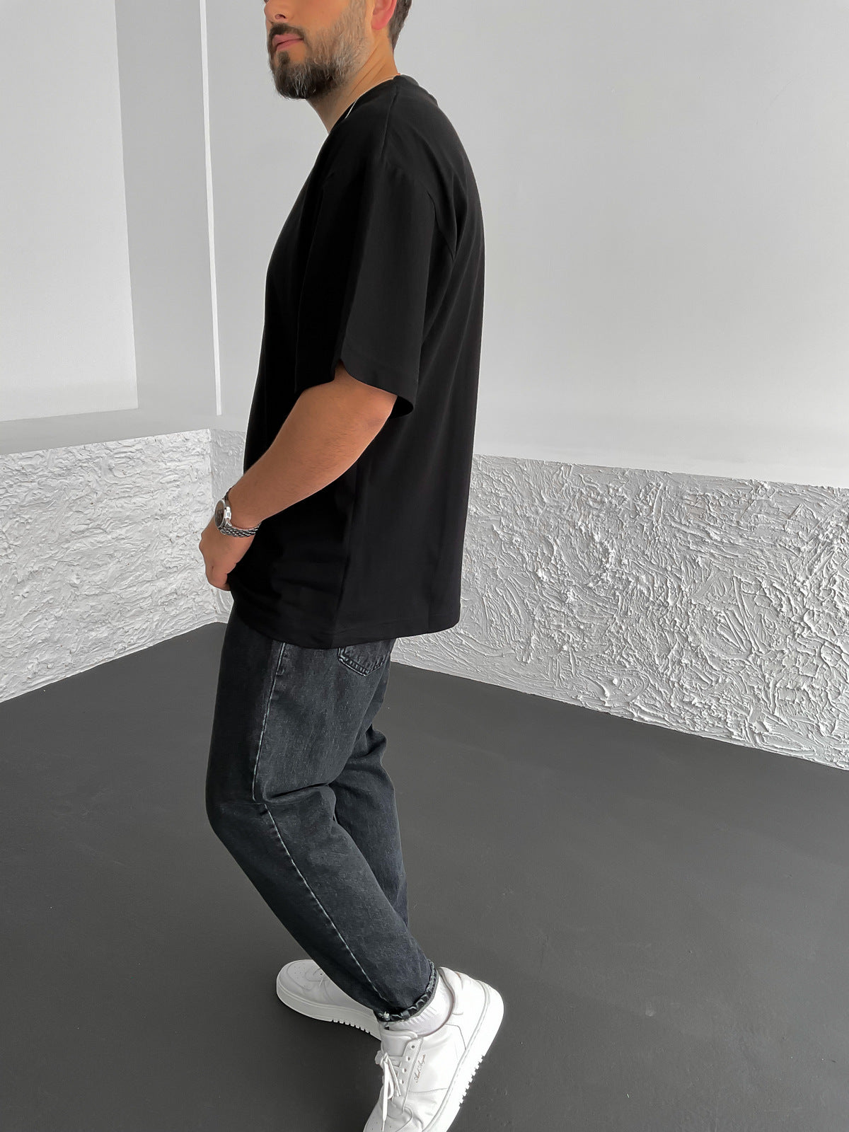 Black Scootin Embroidered Oversize T-Shirt