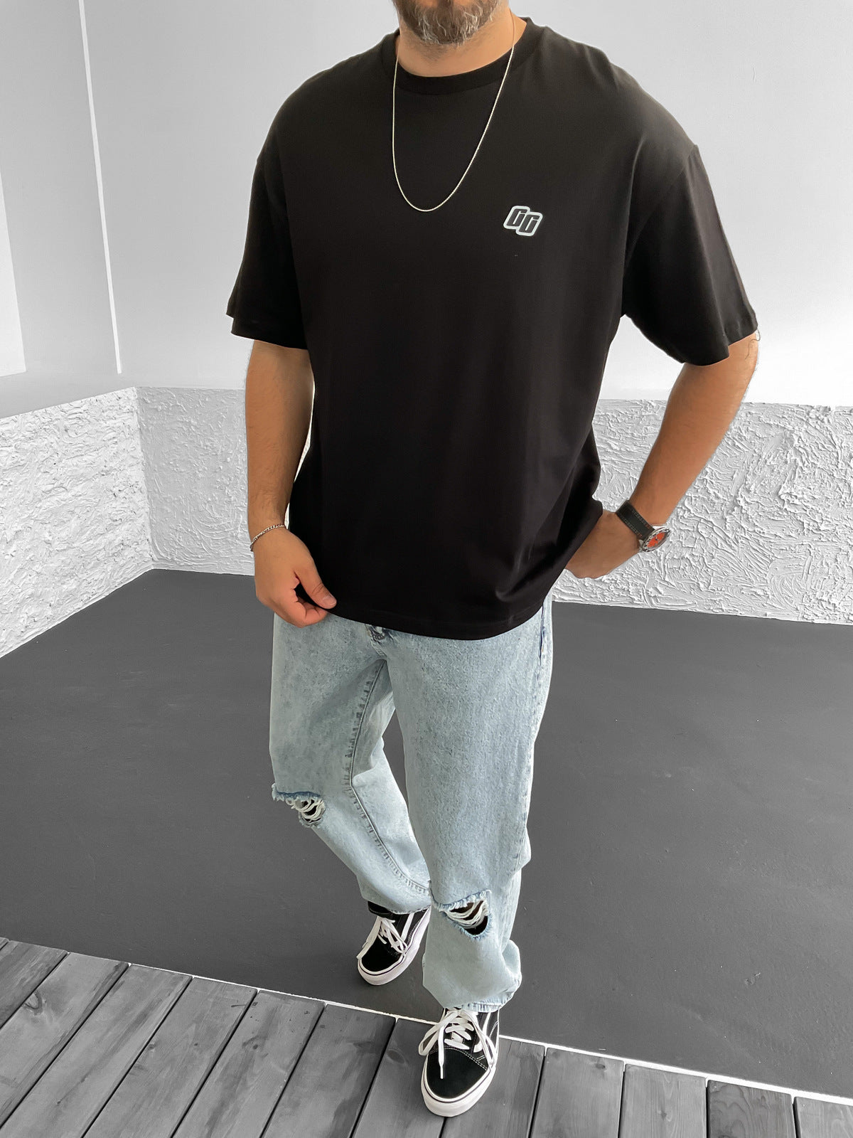 Black G Printed T-Shirt