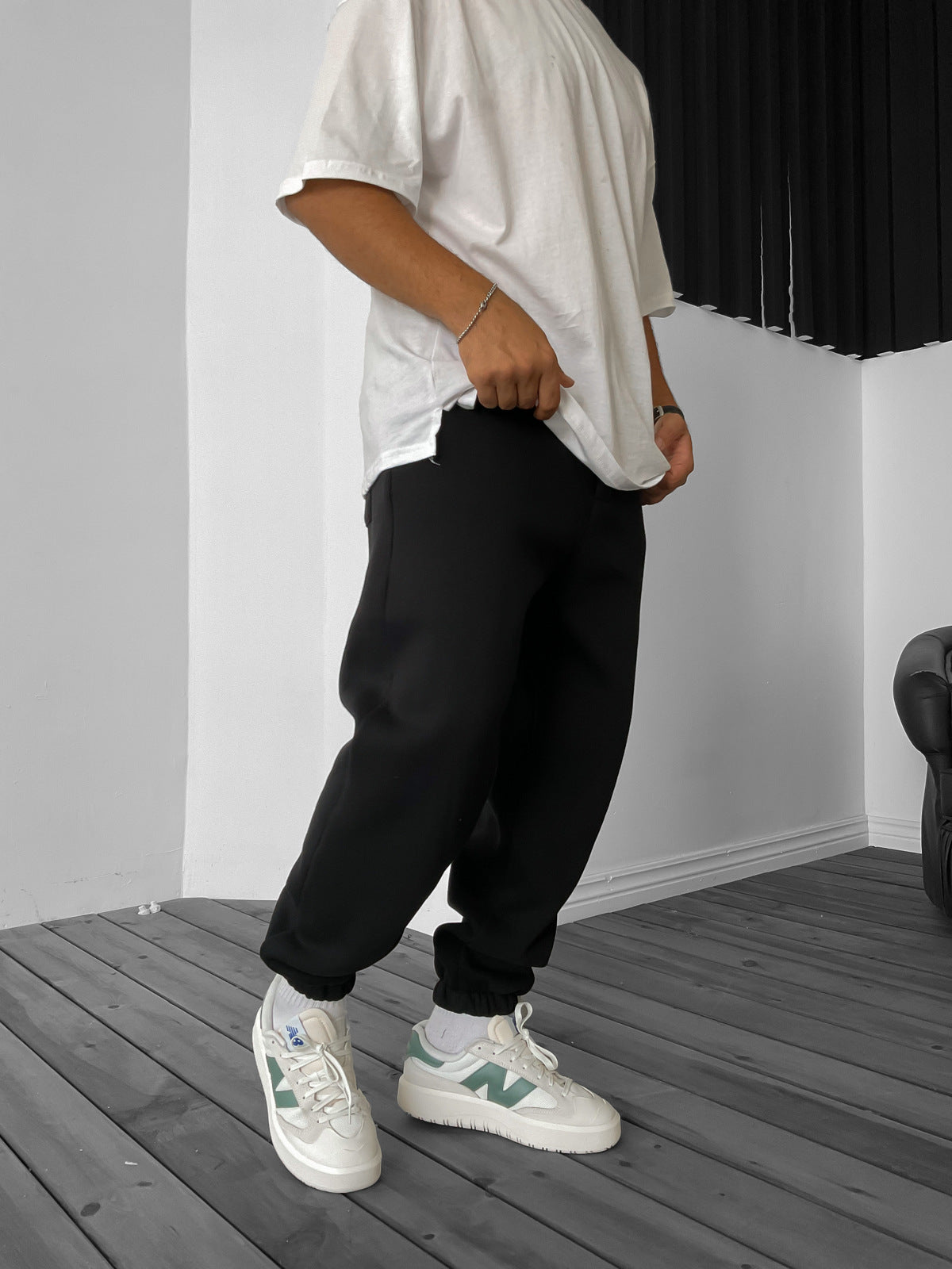 Black Elastic Pants