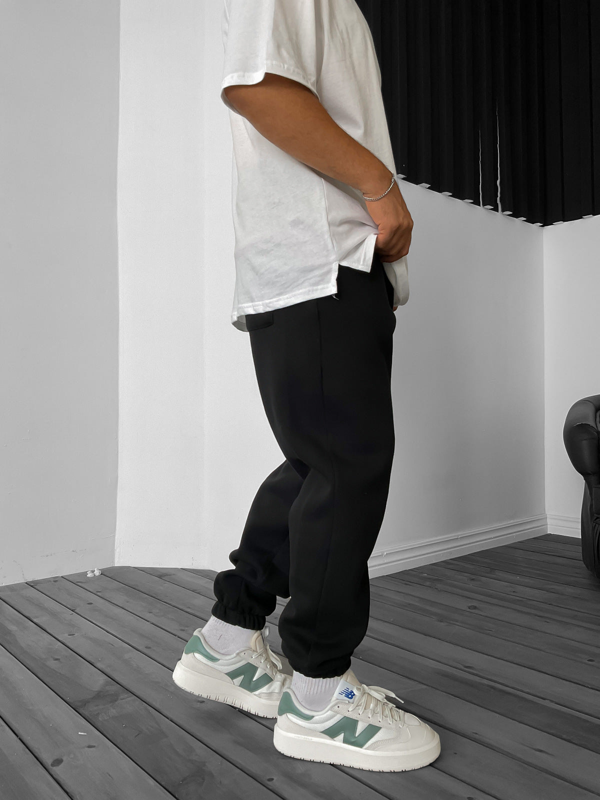 Black Elastic Pants