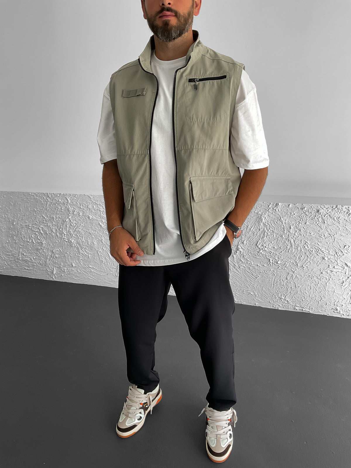 Light Khaki Utility Vest HypeCrewConcept