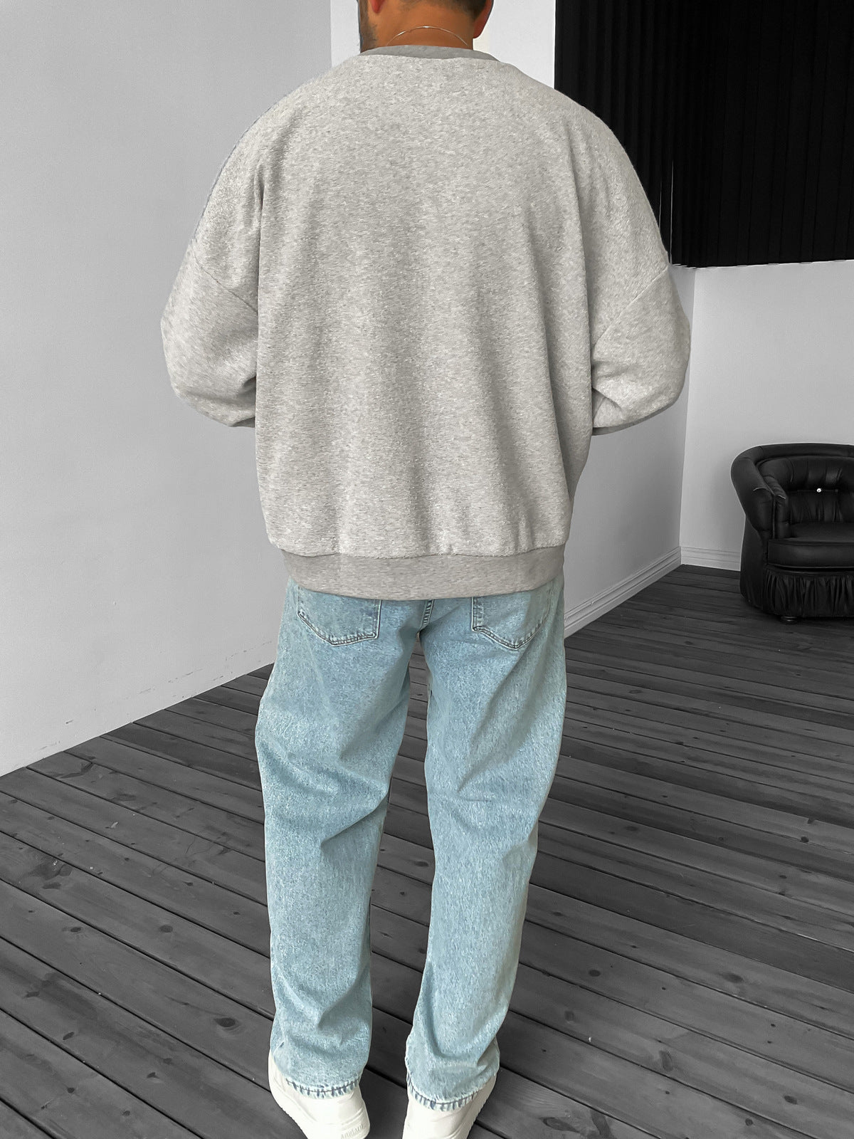 Gray Philadelphia Embroidered Sweater