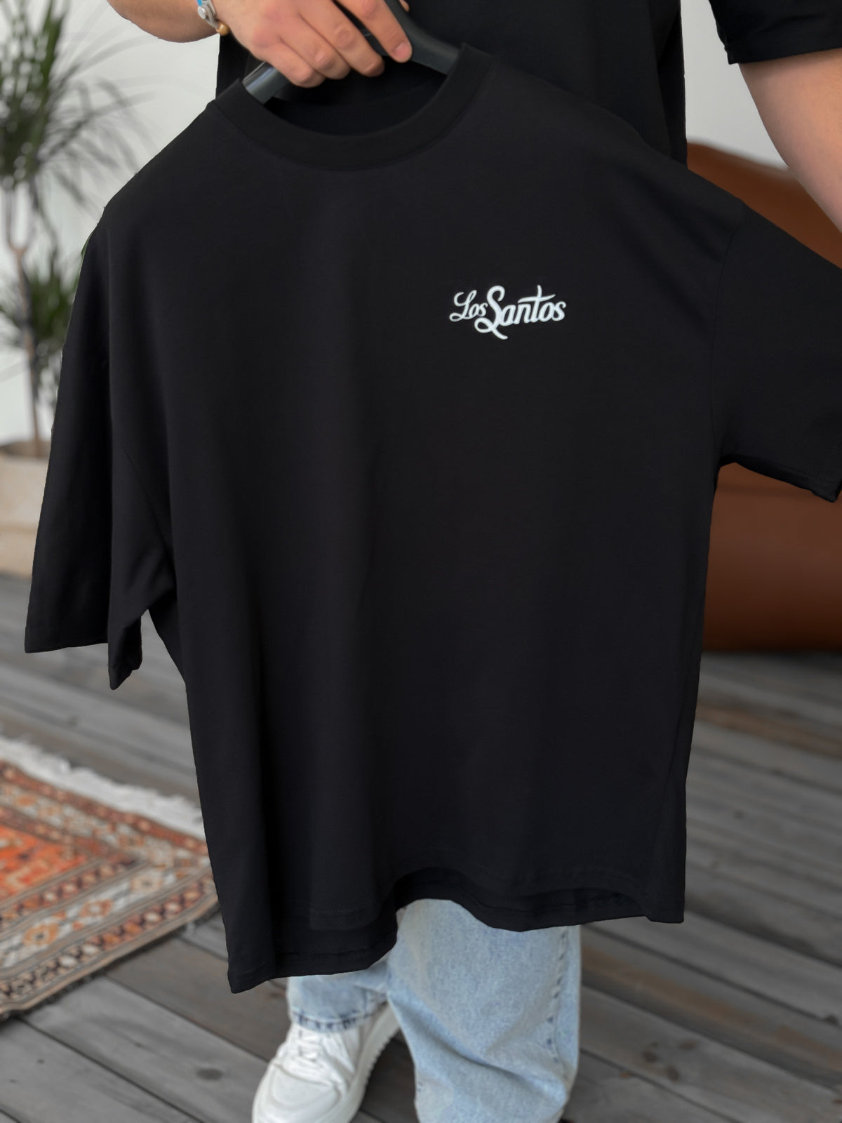 Black Los Santos Reflective Oversize T-Shirt