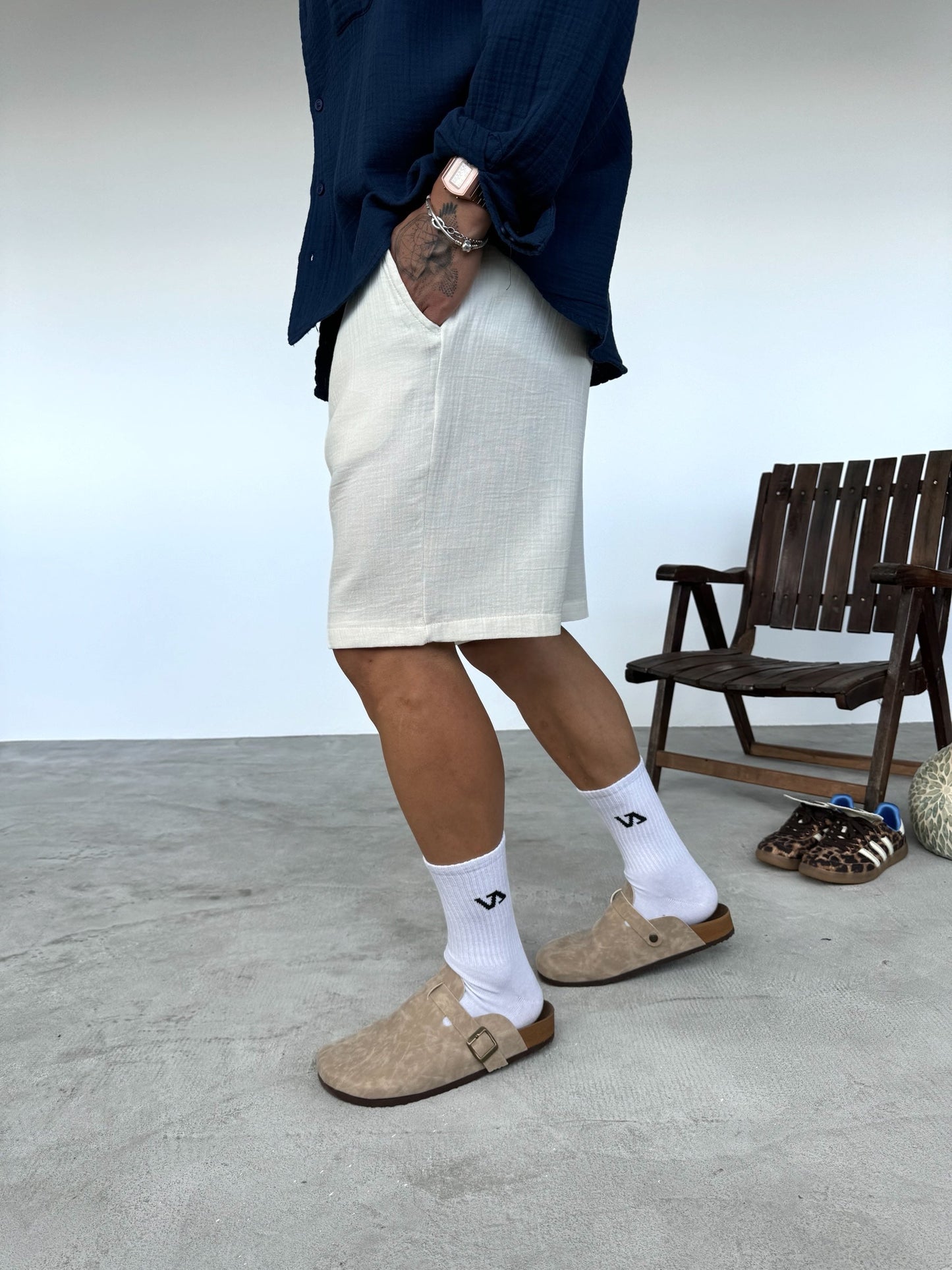 Beige Linen Short