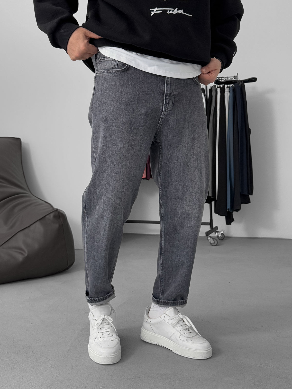 Grey Washed Jeans