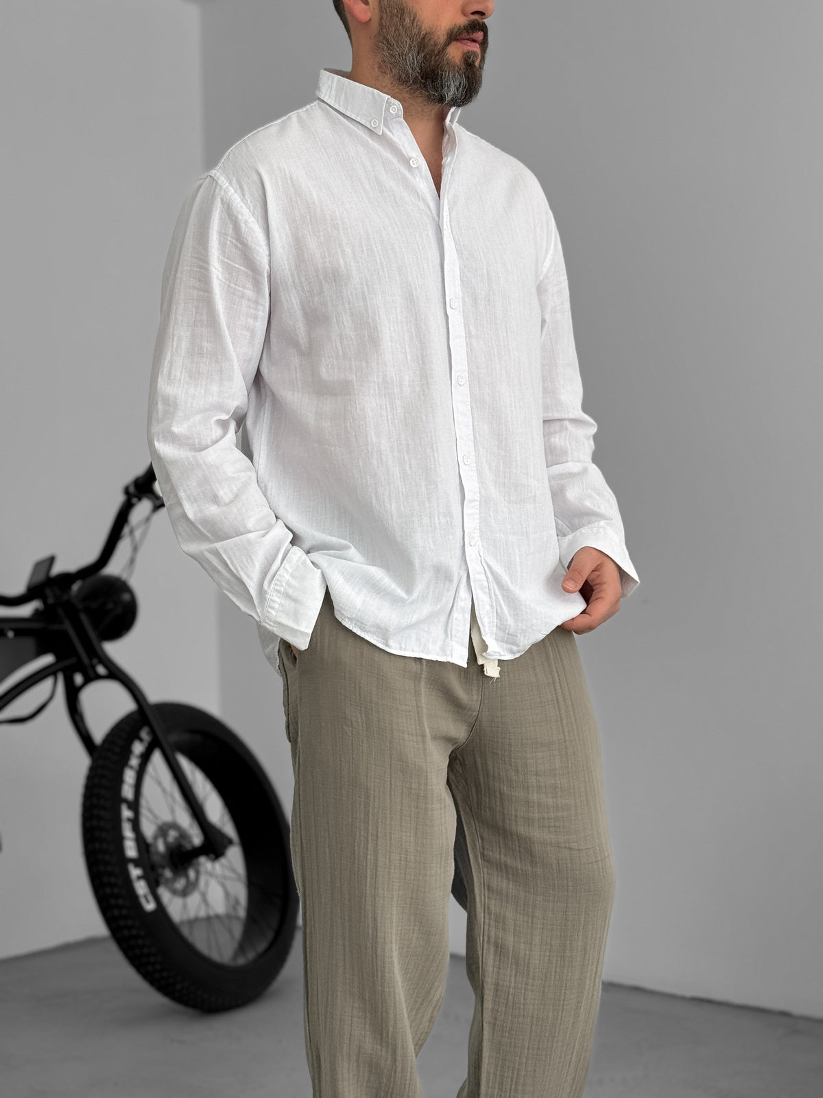 White Fresh Fabric Basic Shirt