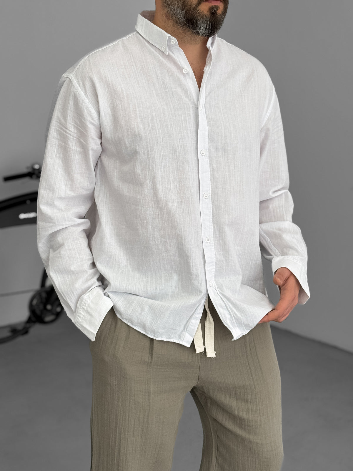 White Fresh Fabric Basic Shirt