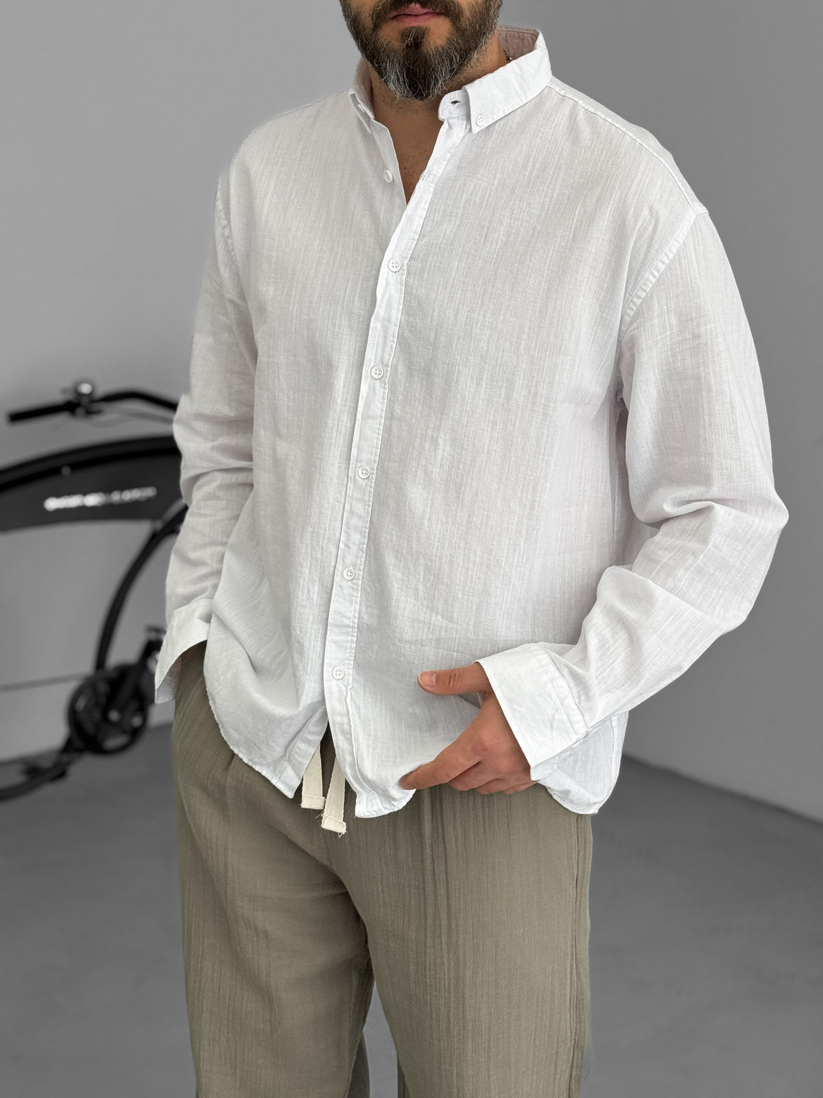 White Fresh Fabric Basic Shirt