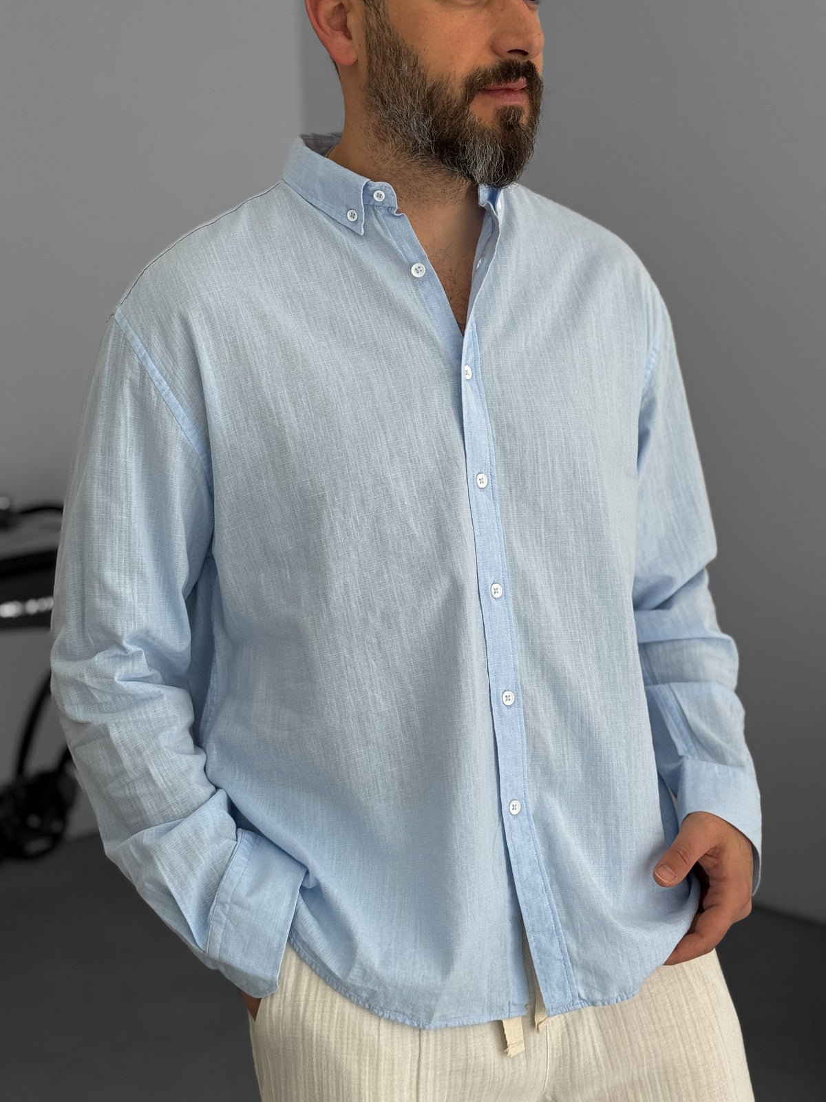 Light Blue Fresh Fabric Basic Shirt