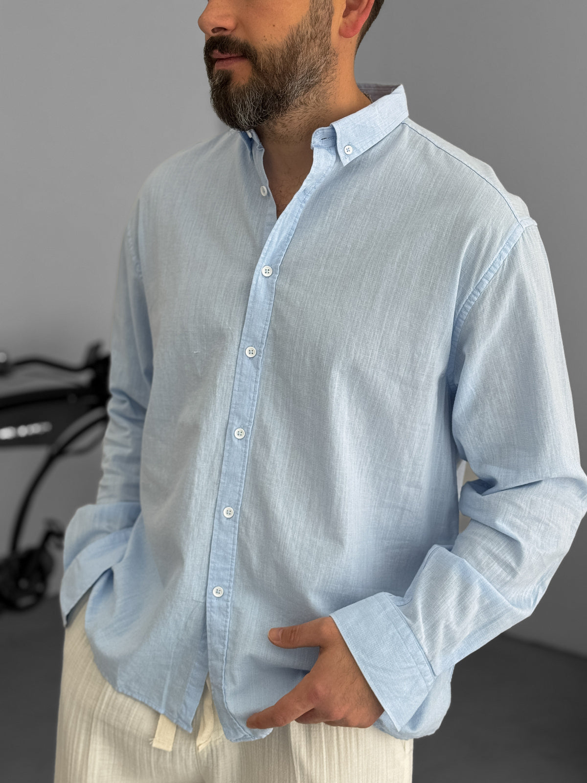 Light Blue Fresh Fabric Basic Shirt