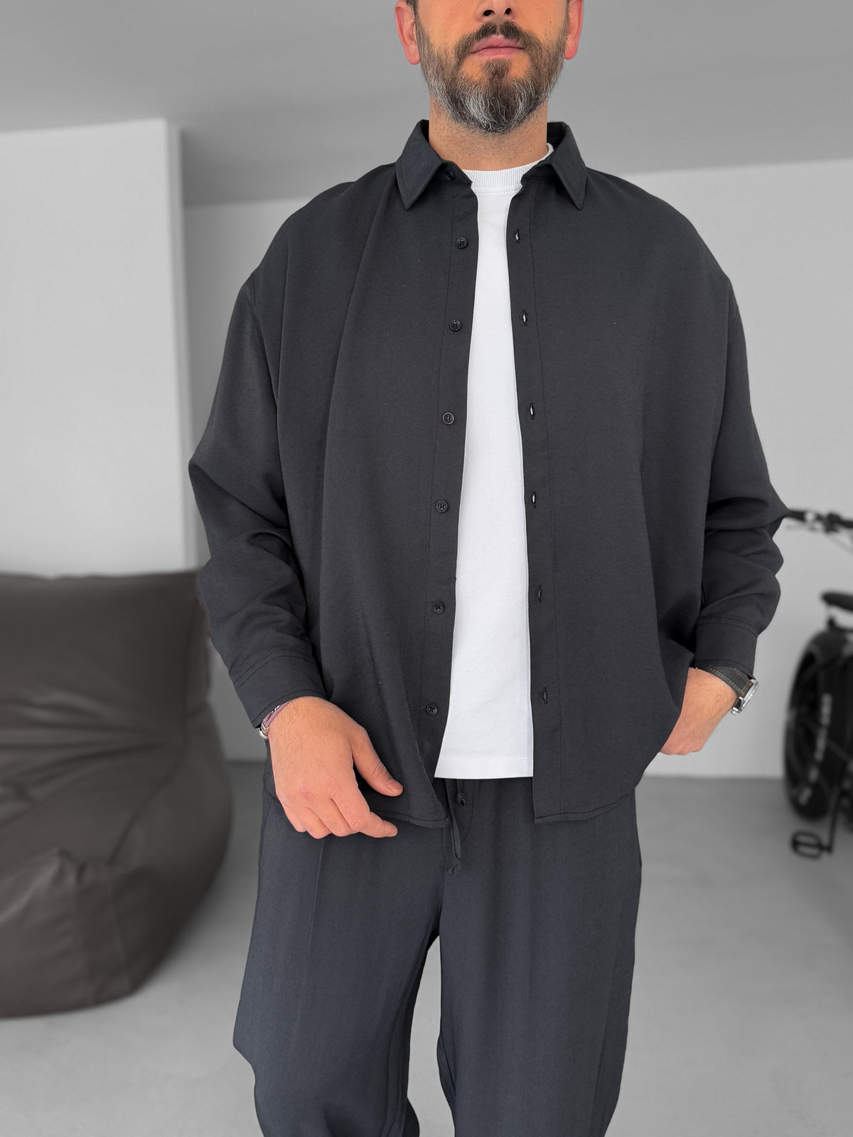 Anthracite Gabardine Fabric Basic Set