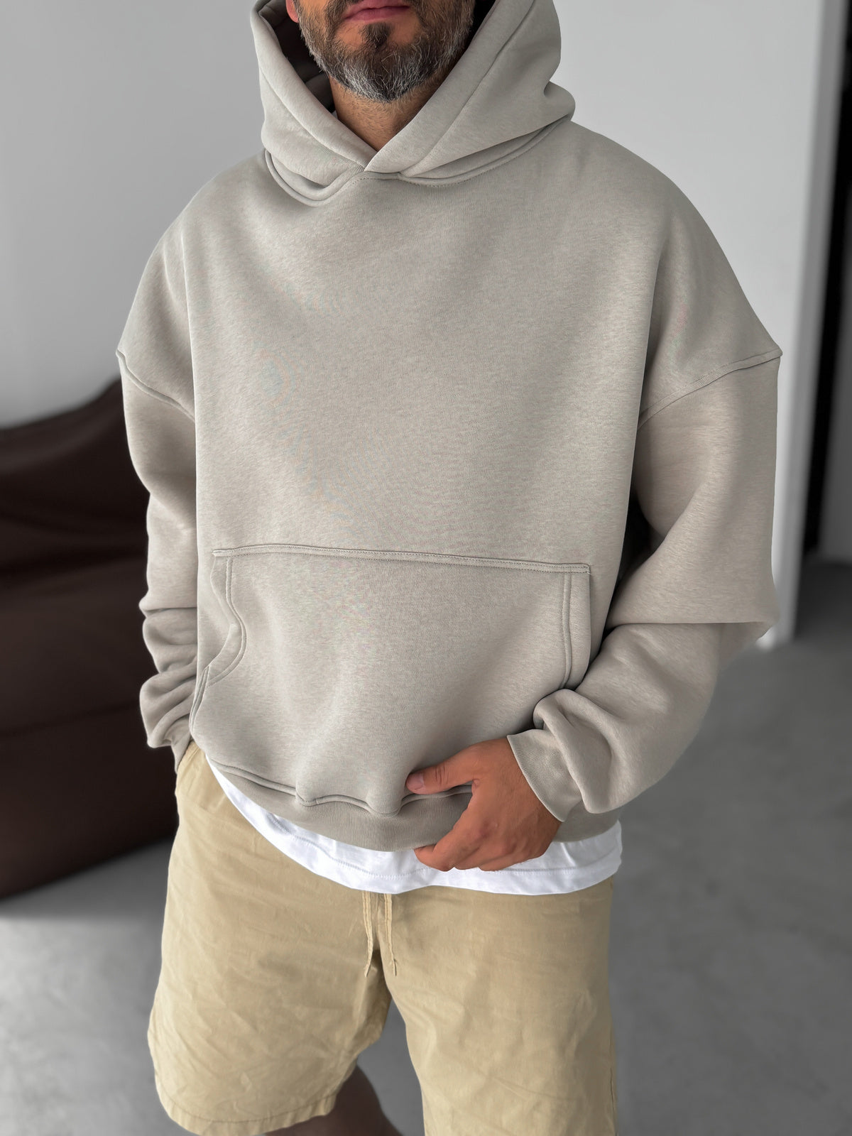 Grey Basic Oversize Hoodie