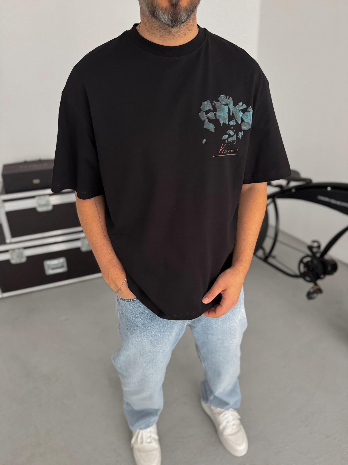Vincent Van Gogh Oversized T-Shirt - BLACK