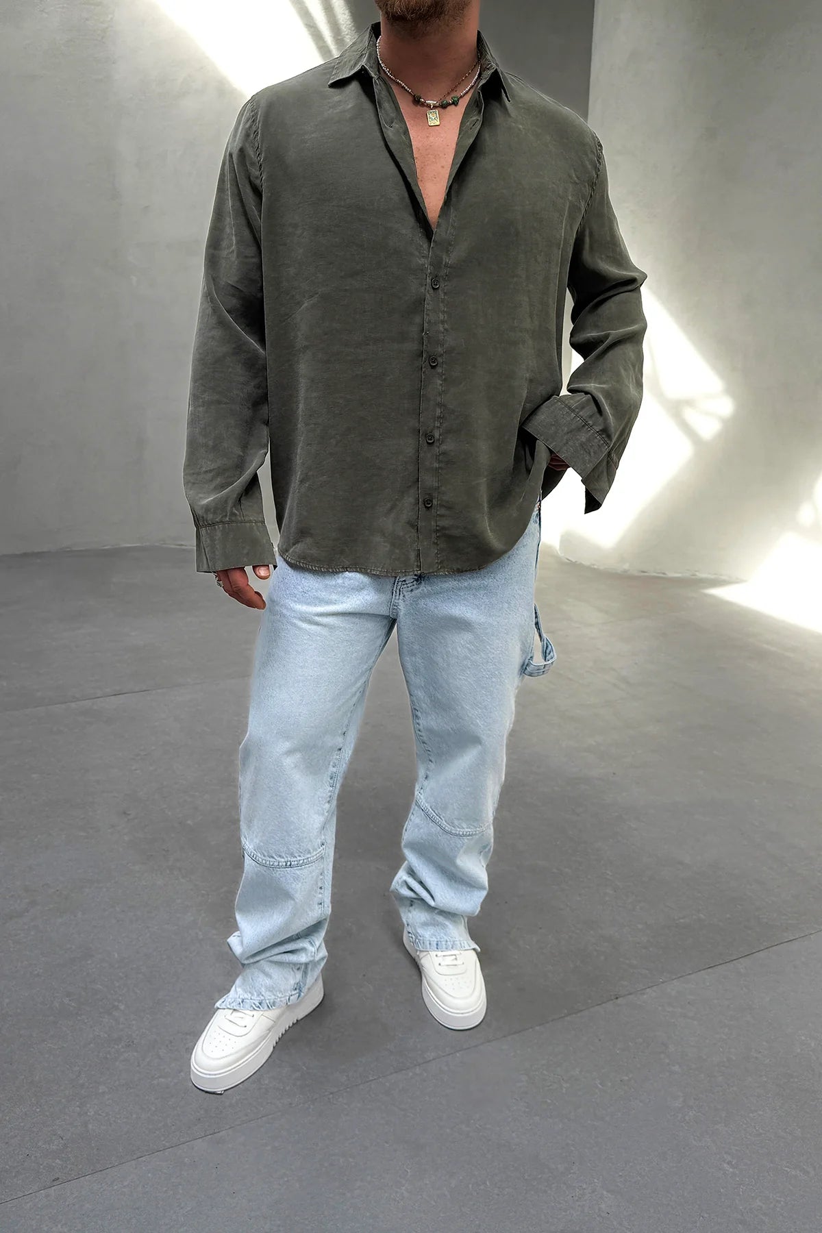 OVERSIZE WASHABLE SHIRT • KHAKI