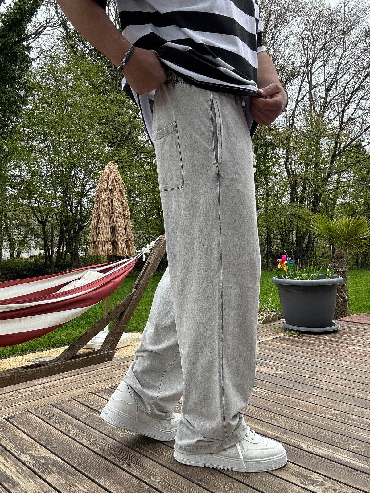 Washed Oversize Basic Set | Light Grey