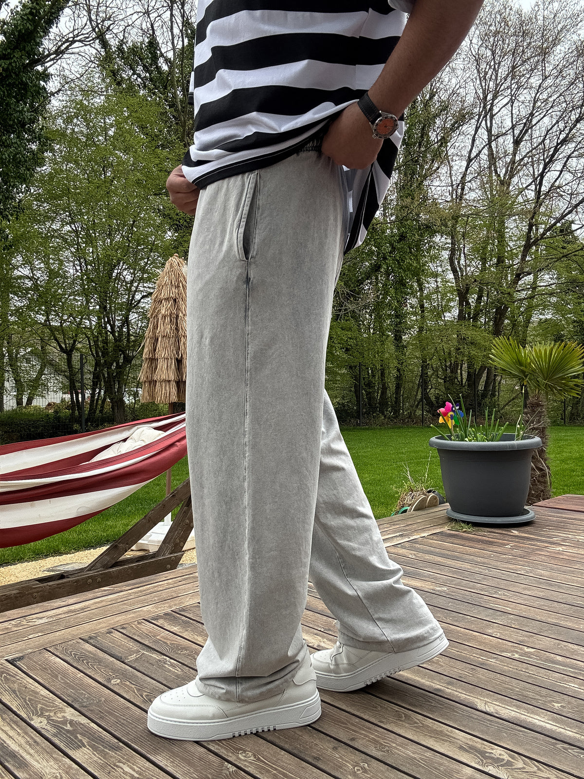 Washed Oversize Basic Set | Light Grey