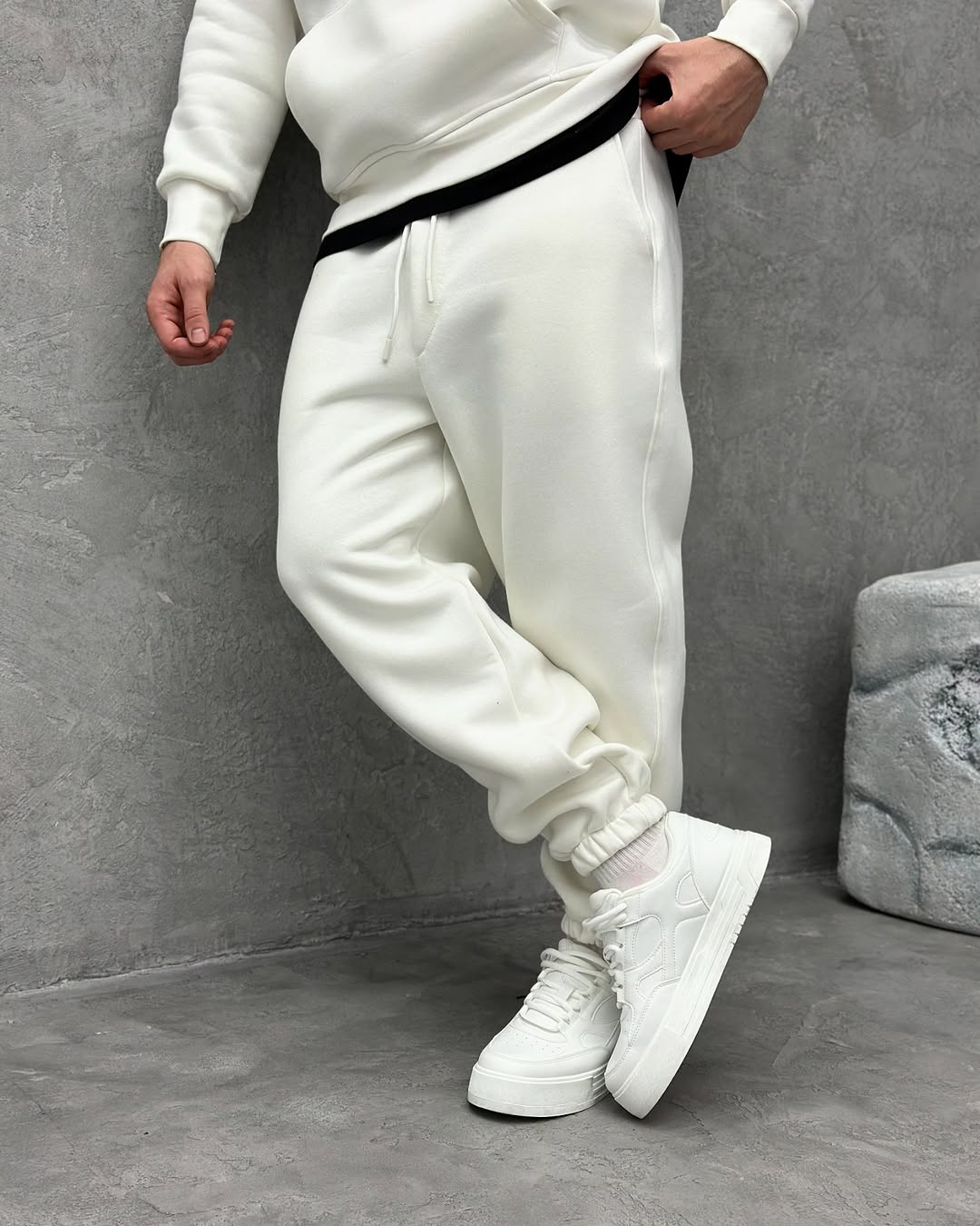 White Elastic Tracksuit