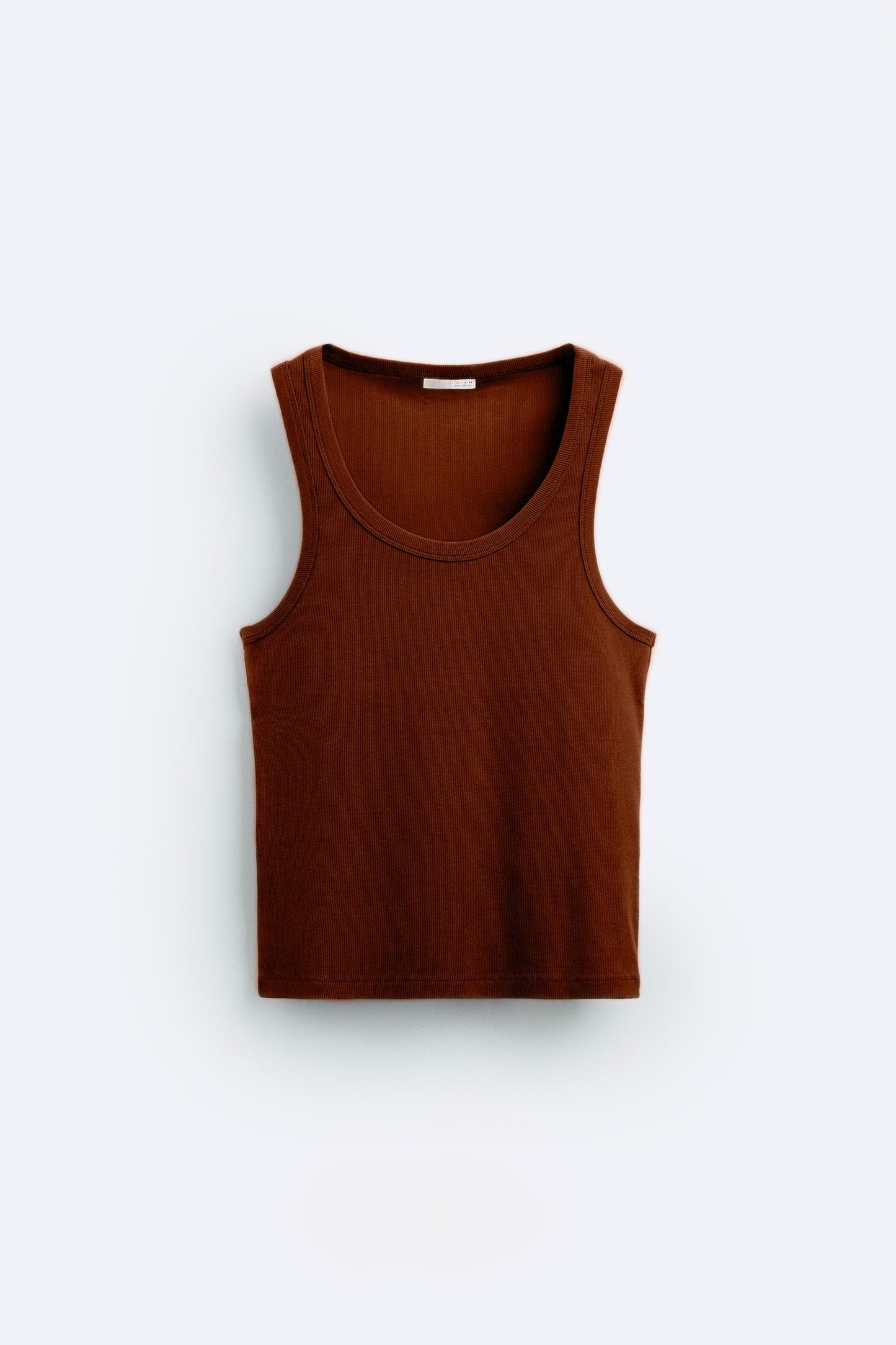 Brown Ribbed Tank Top
