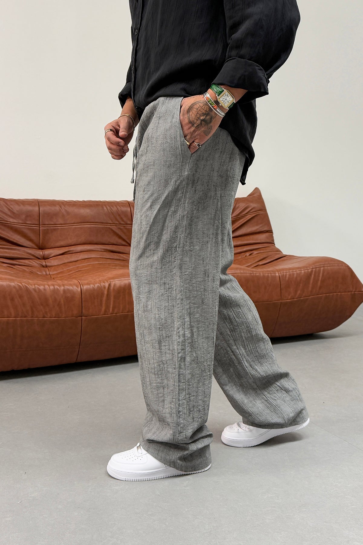 PATTERNED TENS FABRIC SET • ANTHRACITE