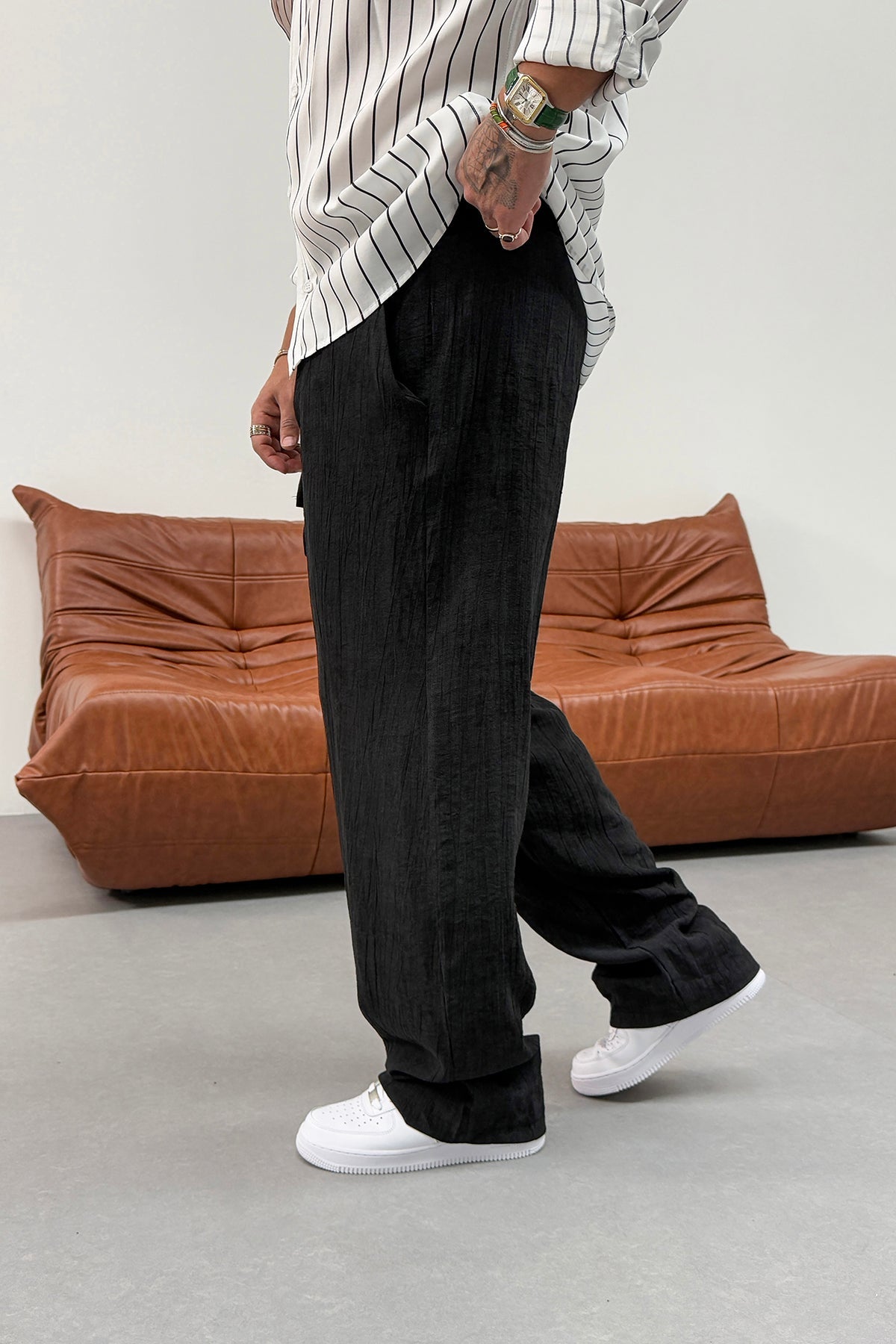 PATTERNED TENS FABRIC SET • BLACK