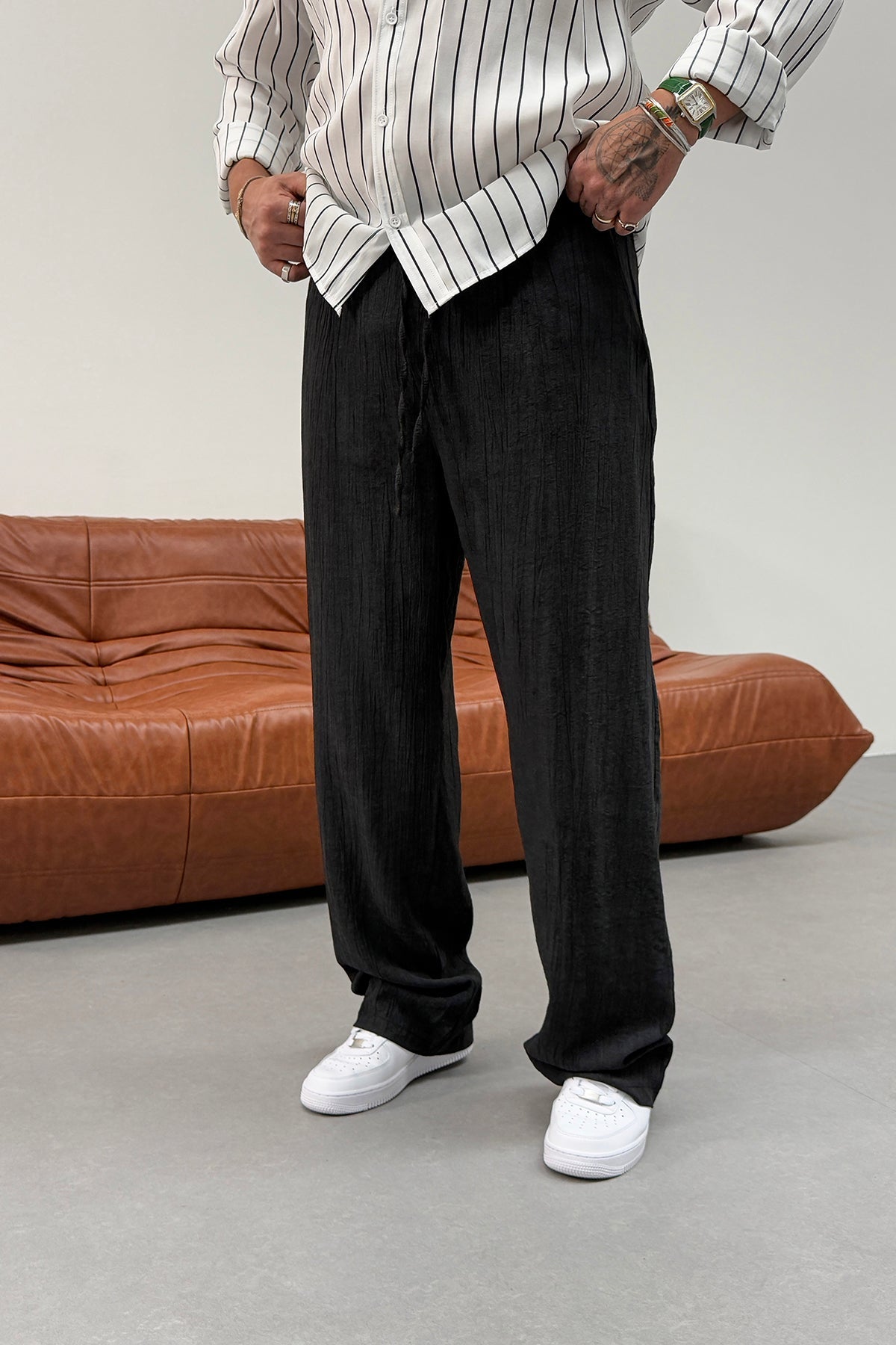 PATTERNED TENS FABRIC SET • BLACK