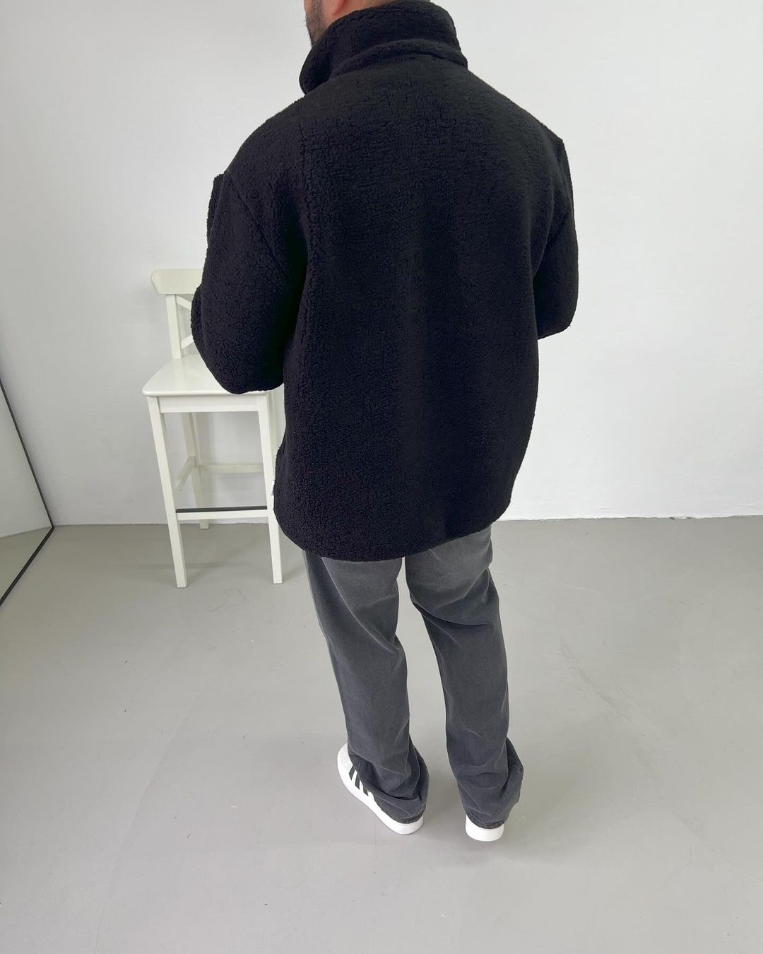 Oversize Black Plush Jacket