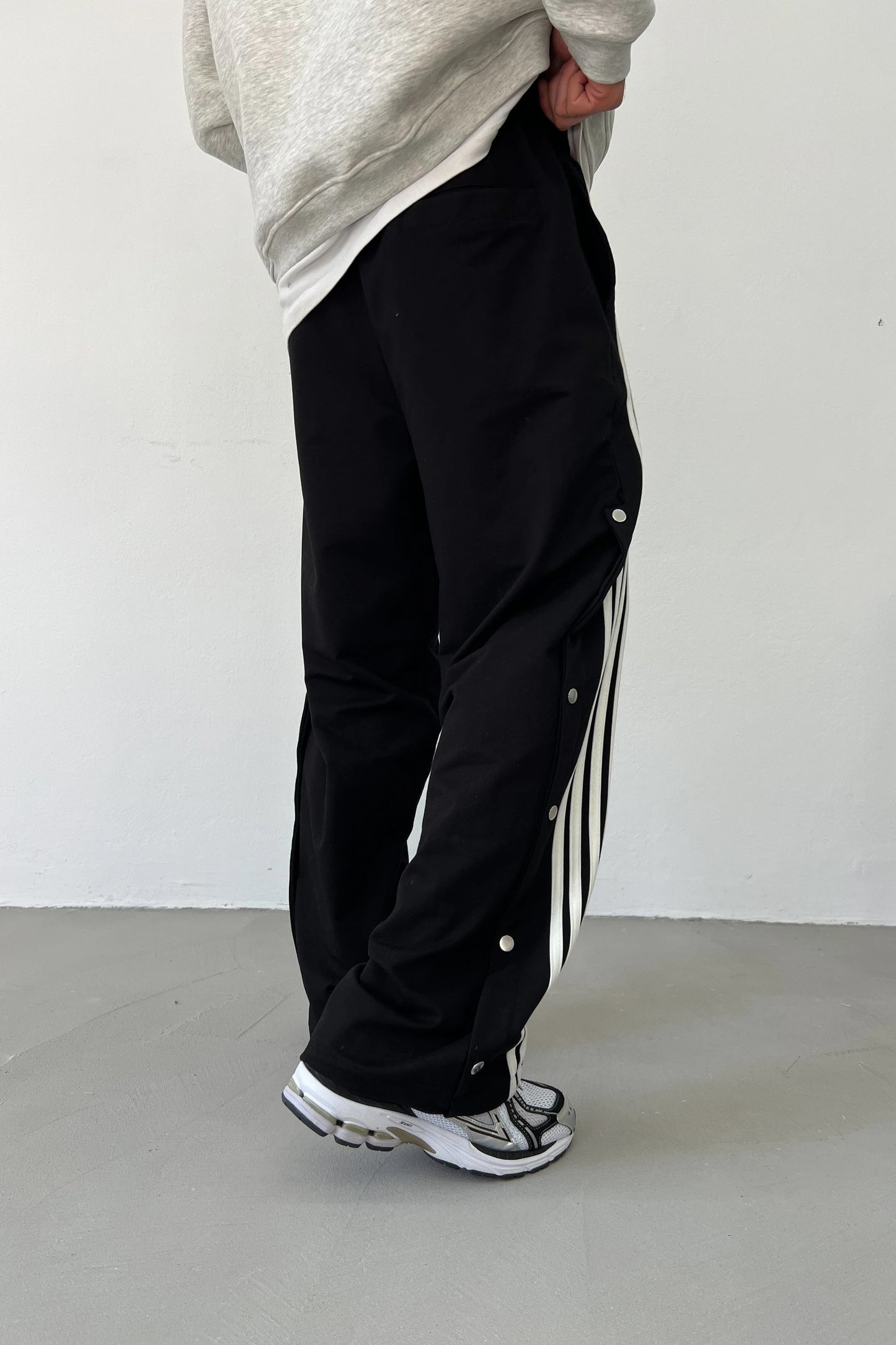 Black Baggy Striped Pants