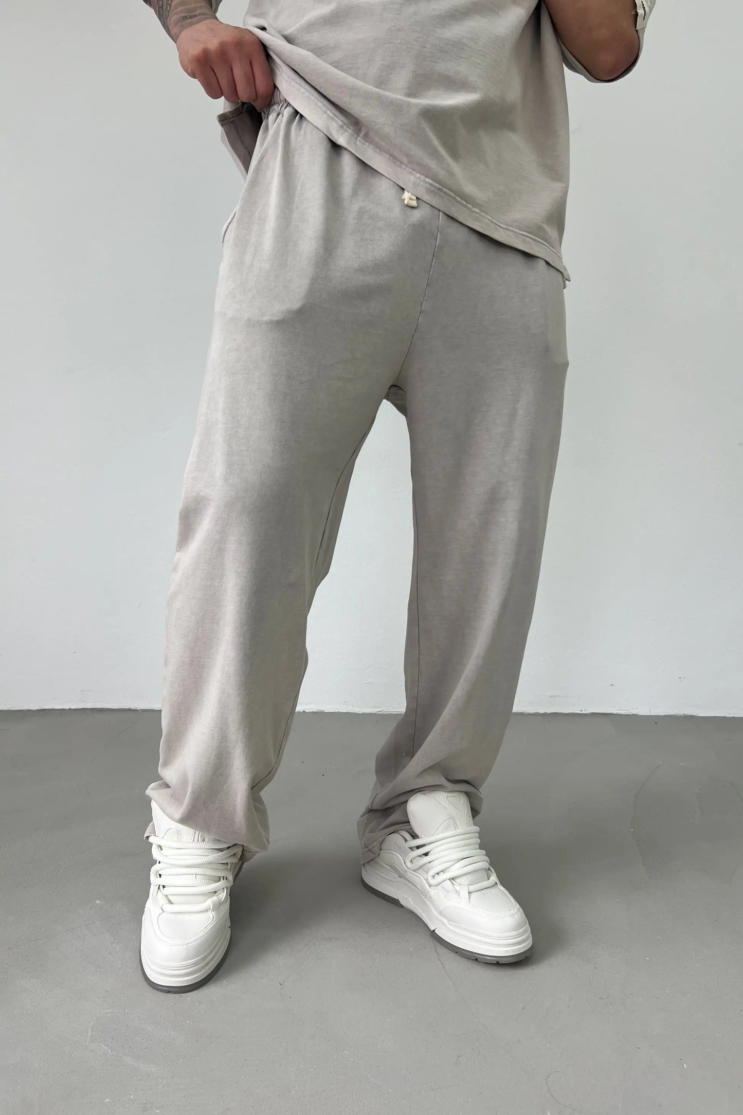 Washed Oversize Basic Set | Light Grey