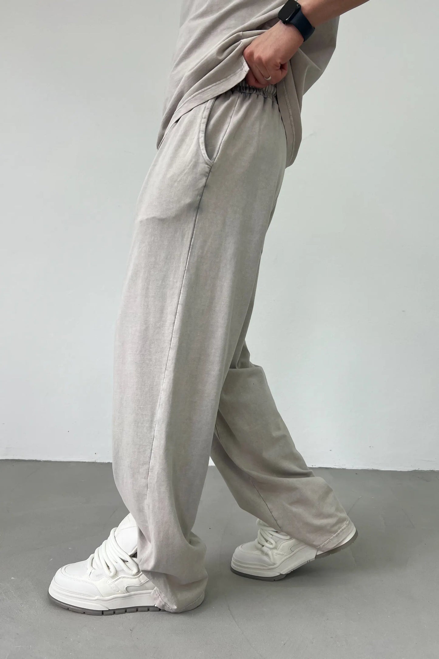 Washed Oversize Basic Set | Light Grey
