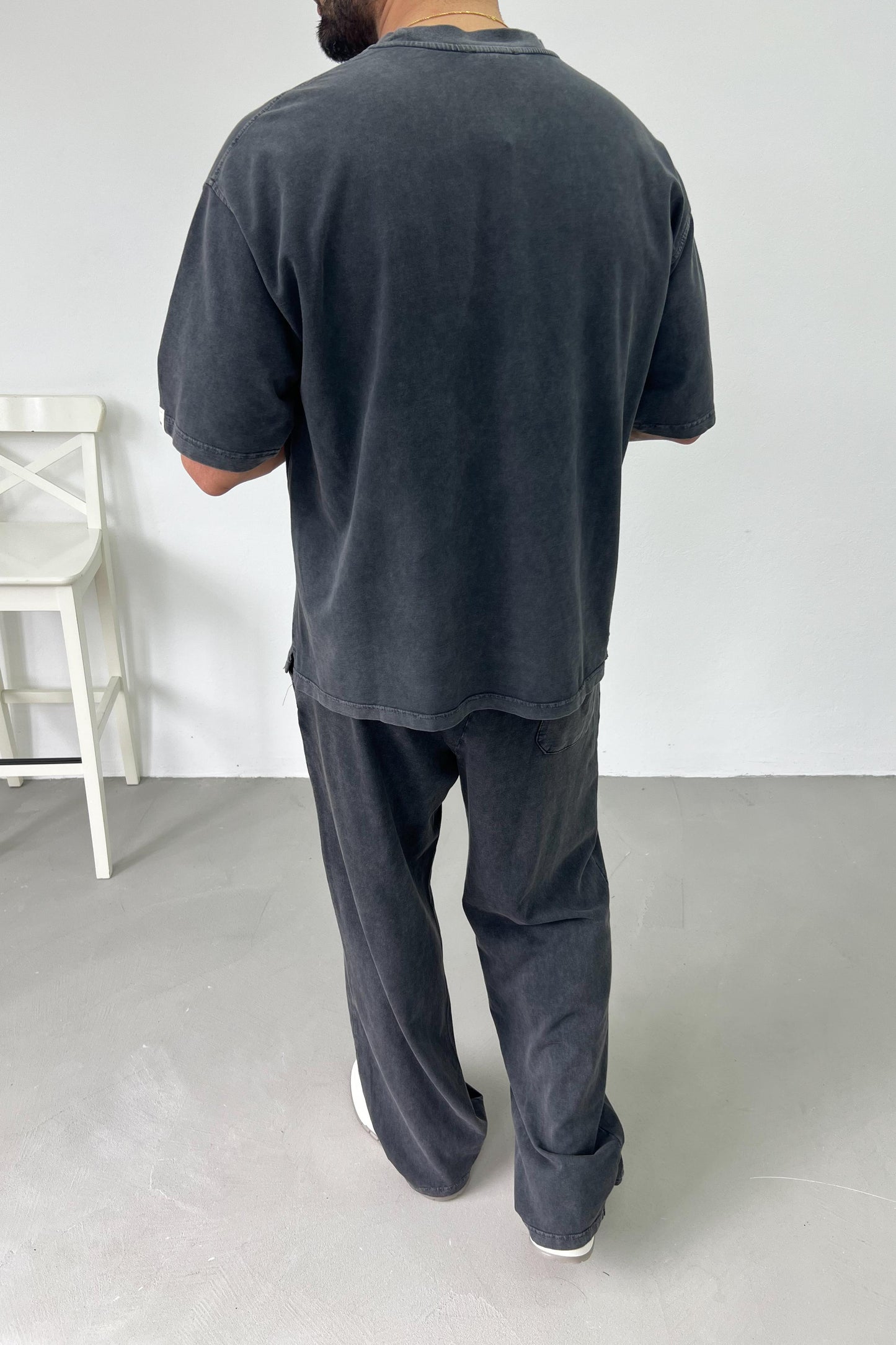 Washed Oversize Basic Set | Grey