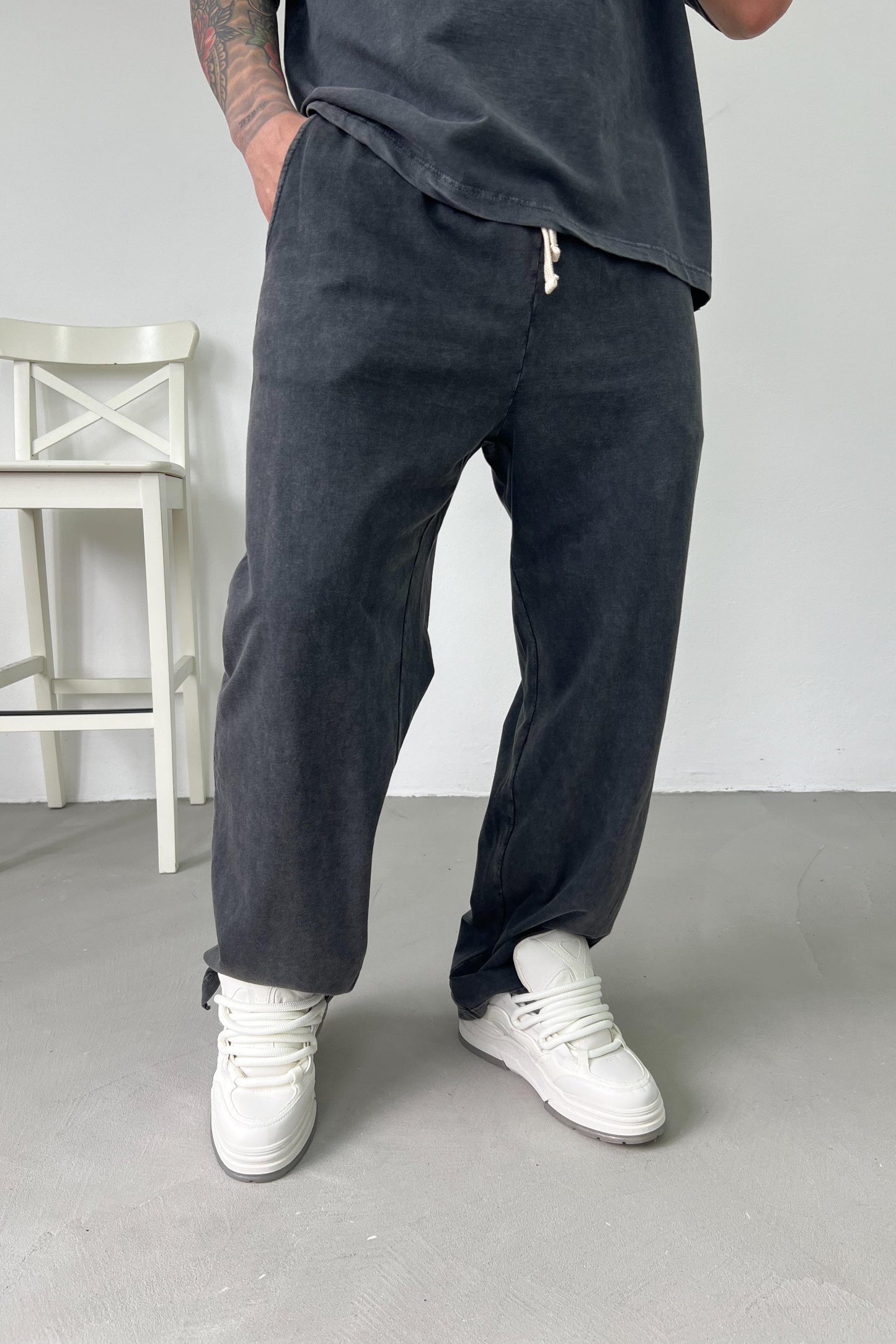 Washed Oversize Basic Set | Grey