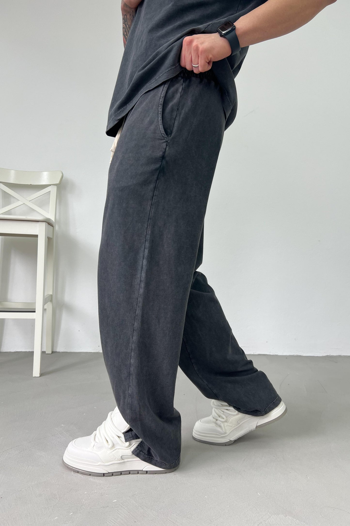 Washed Oversize Basic Set | Grey