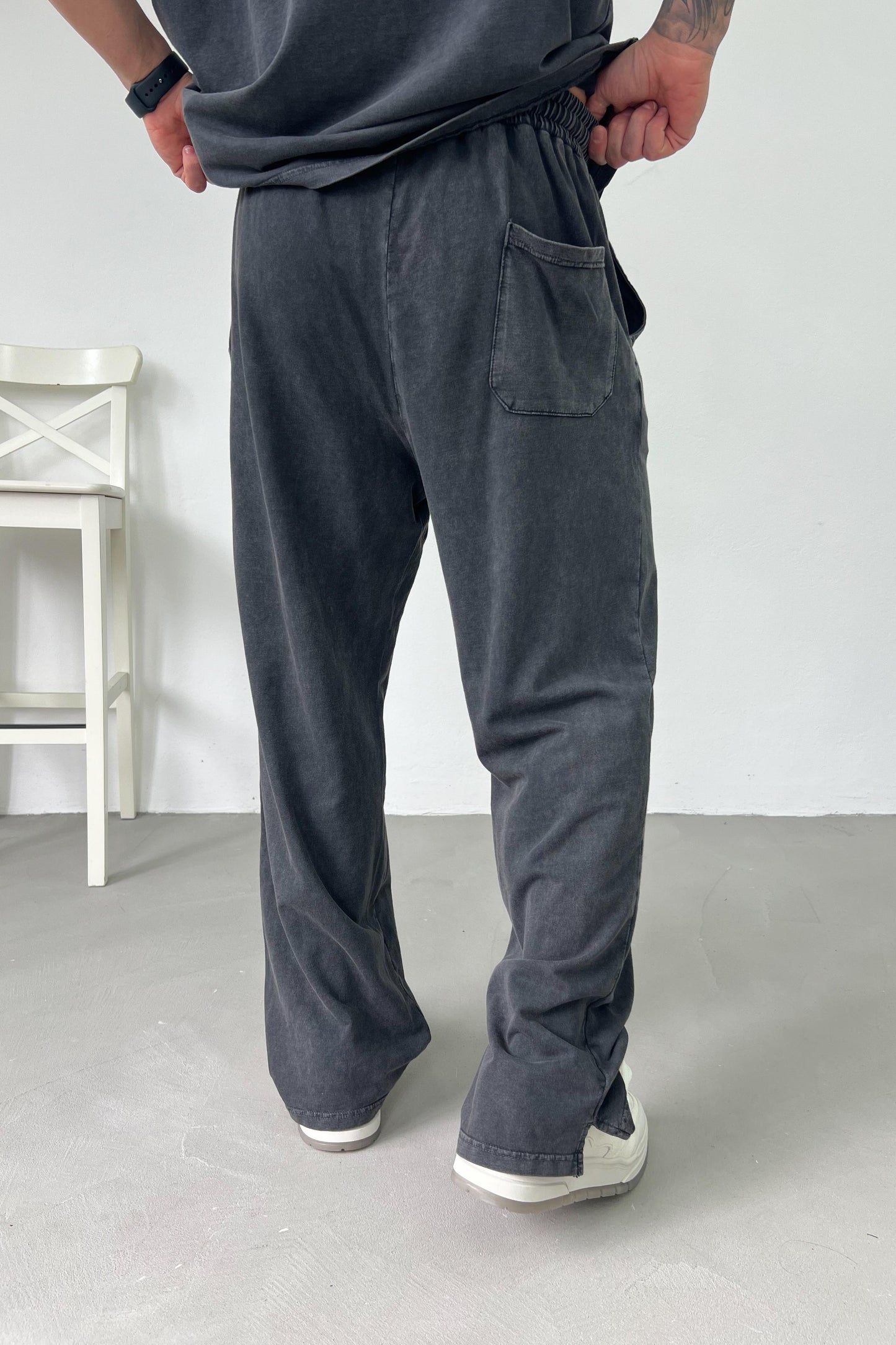 Washed Oversize Basic Set | Grey