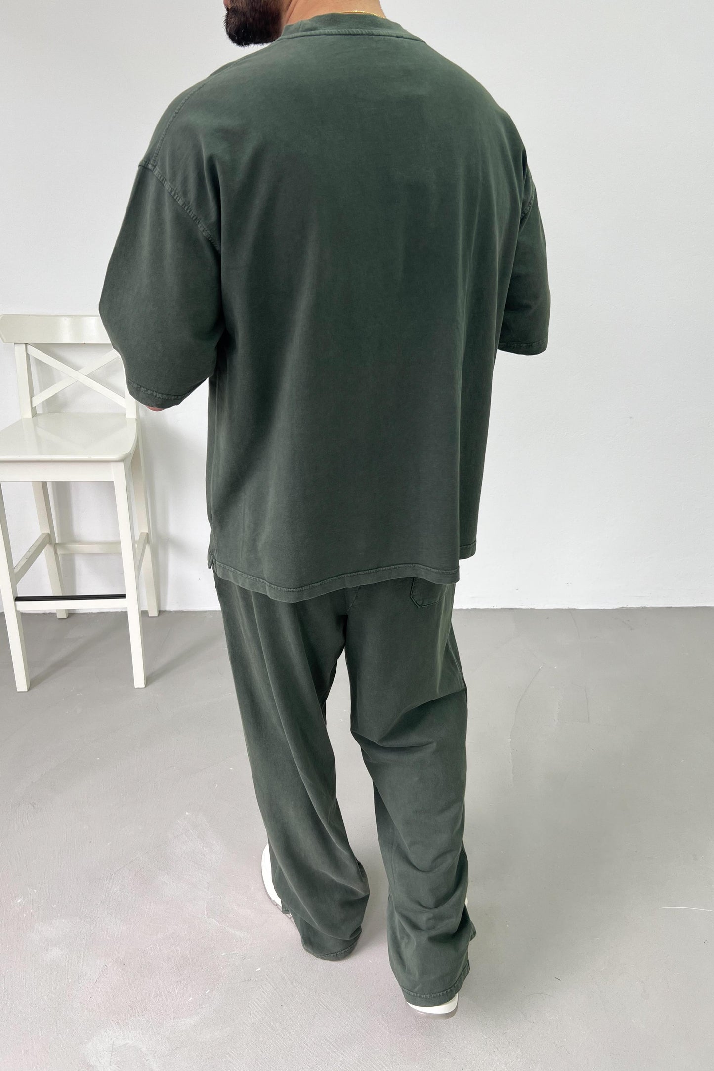 Washed Oversize Basic Set | Navy Green
