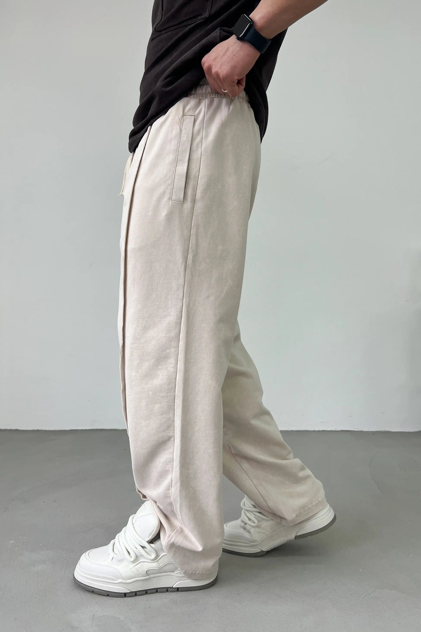 Lightweight Detailed Washable Baggy Tracksuit | BEIGE
