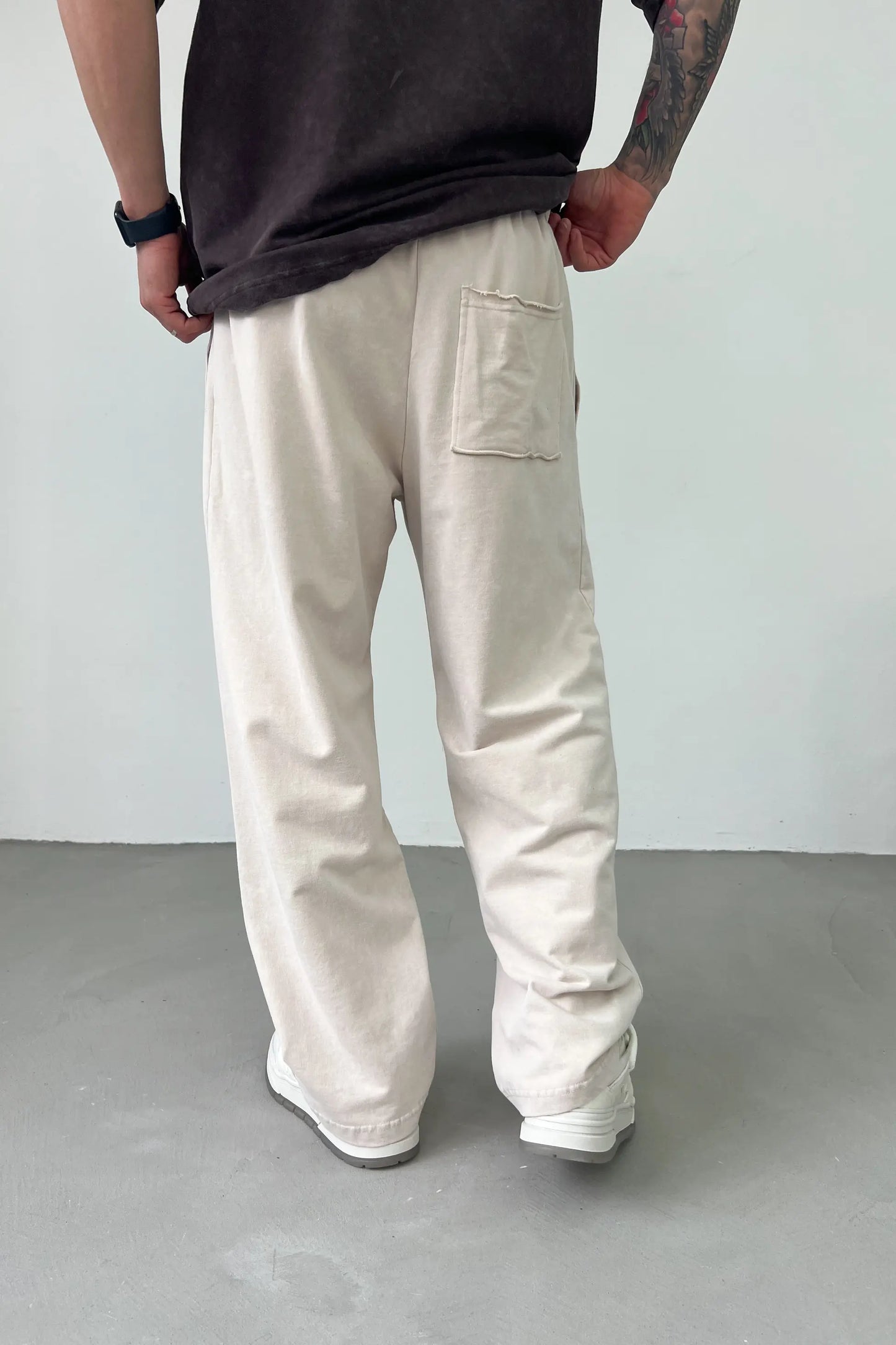 Lightweight Detailed Washable Baggy Tracksuit | BEIGE