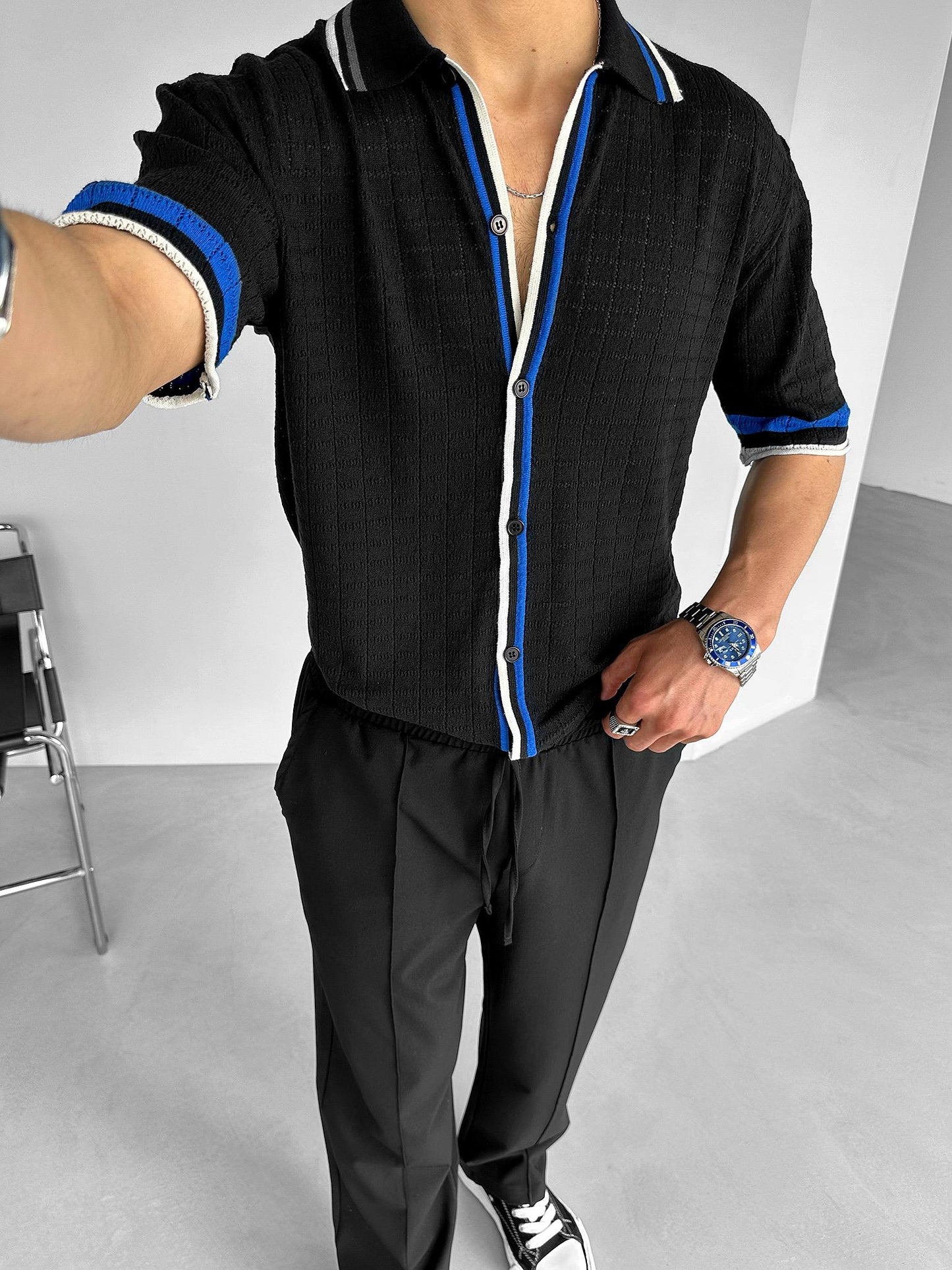 Textured Crochet Shirt