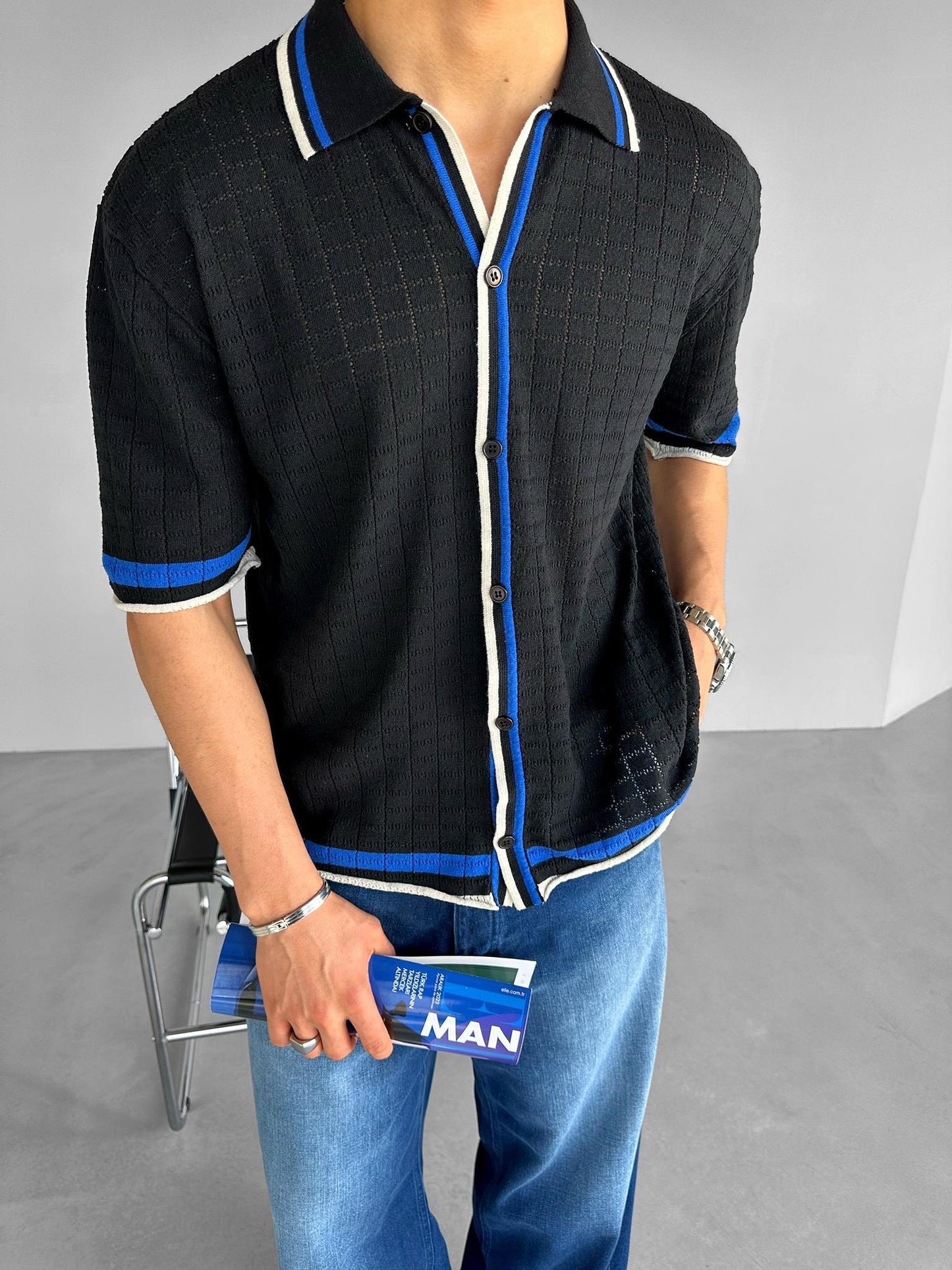 Textured Crochet Shirt