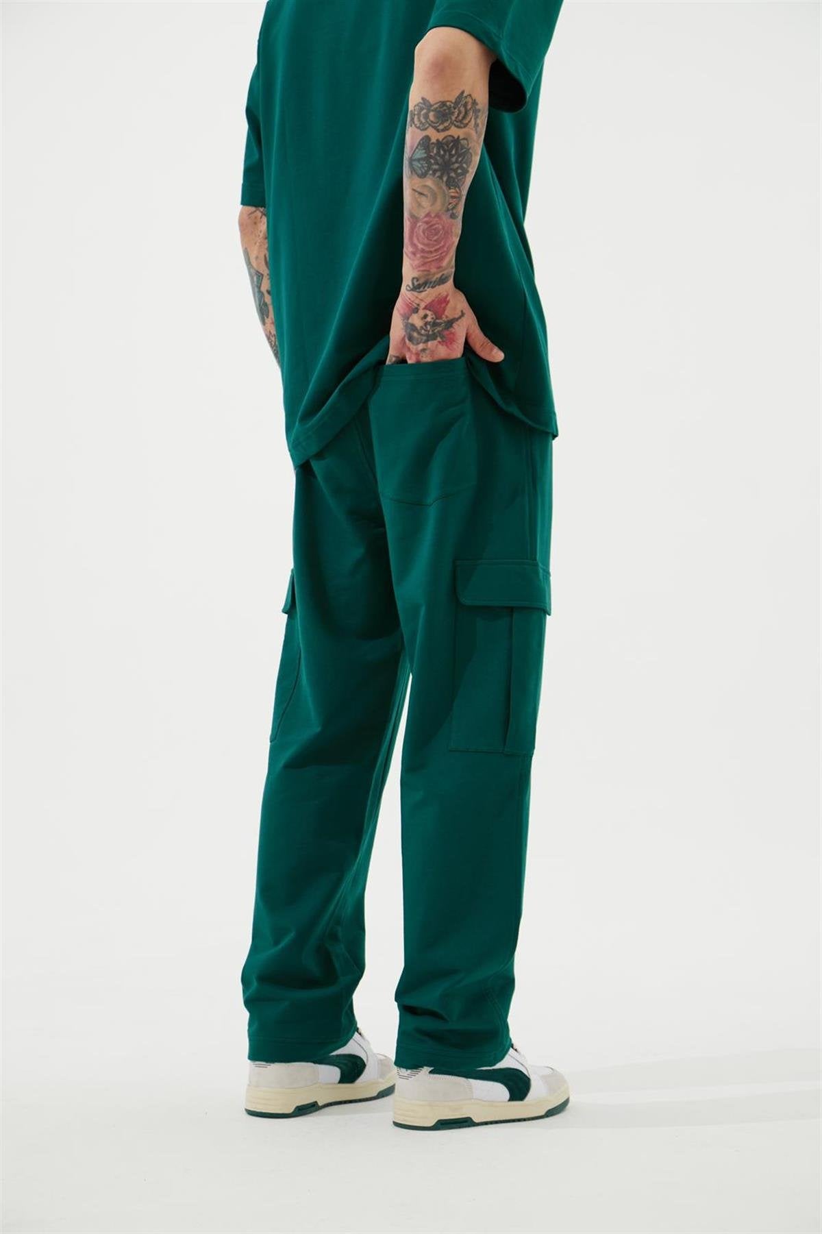 Comfortable Green Cargo Pocket Pants