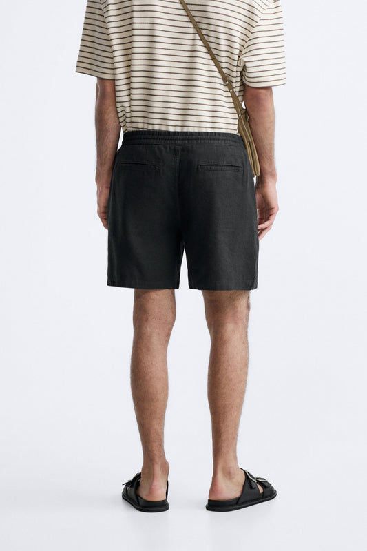 Black Linen Short