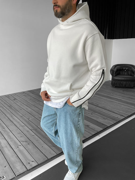 Laser Cut Zipper Sweatshirt