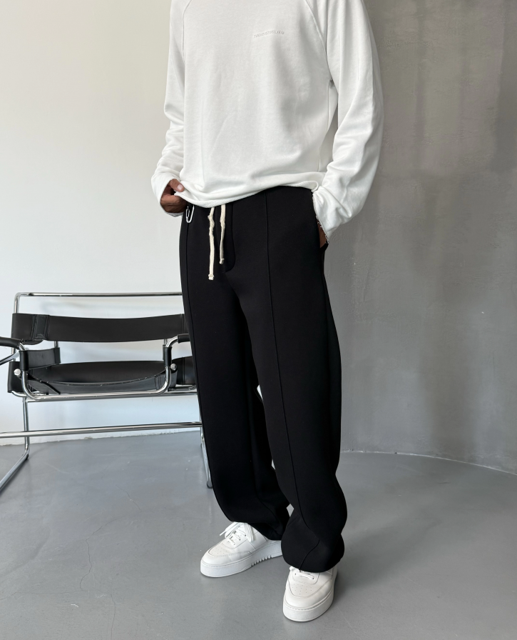 Black Detail Loose Fit Baggy Tracksuit