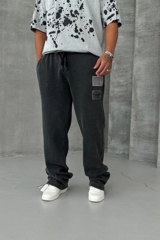 LEG CROSS DETAILED WASHED TRACKSUIT • ANTHRACITE