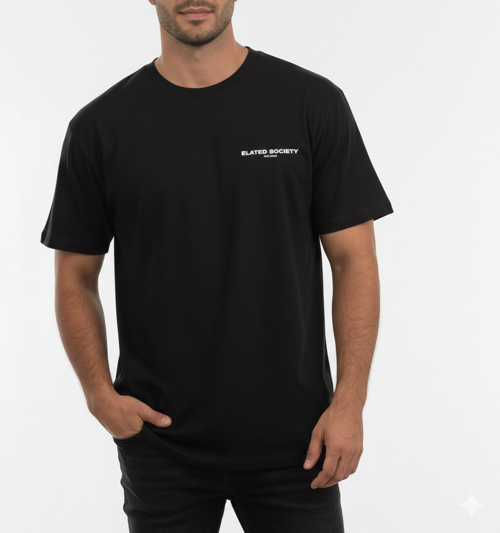 Elated Society Black Oversize T-Shirt