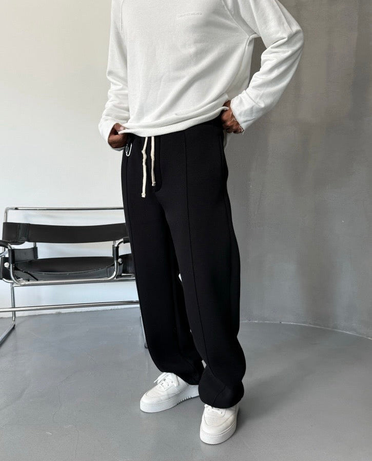Black Detail Loose Fit Baggy Tracksuit