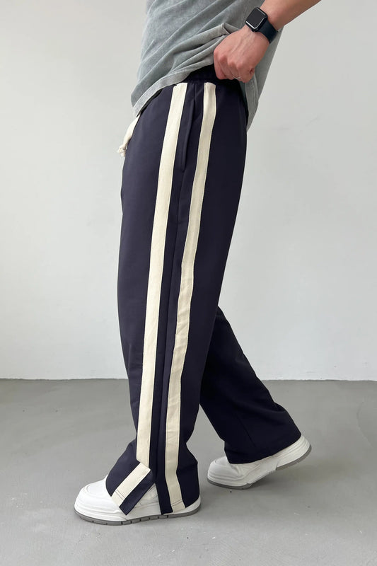 Baggy Tracksuit with Cut-Out Stripe Detail | SMOKED